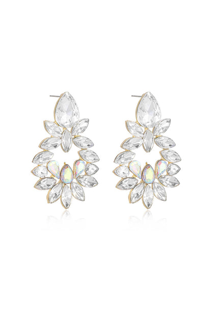 Floral Crest 18k Gold Plated Earrings side