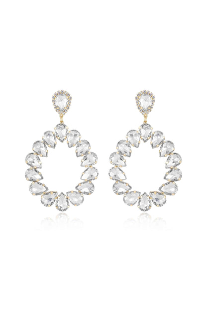 Ring It In 18k Gold Plated Crystal Earrings