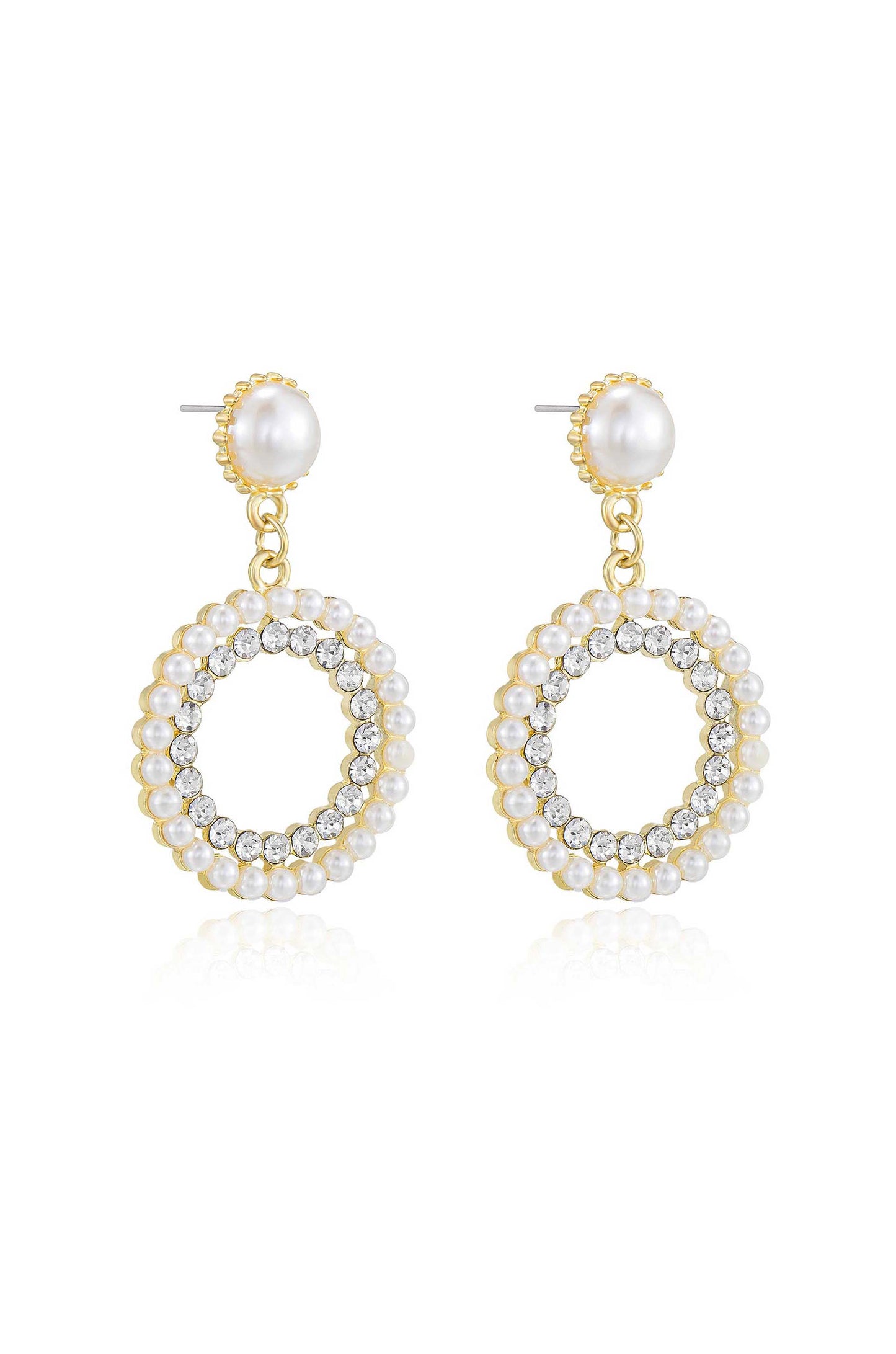 Mother May 18k Gold Plated Pearl Earrings side