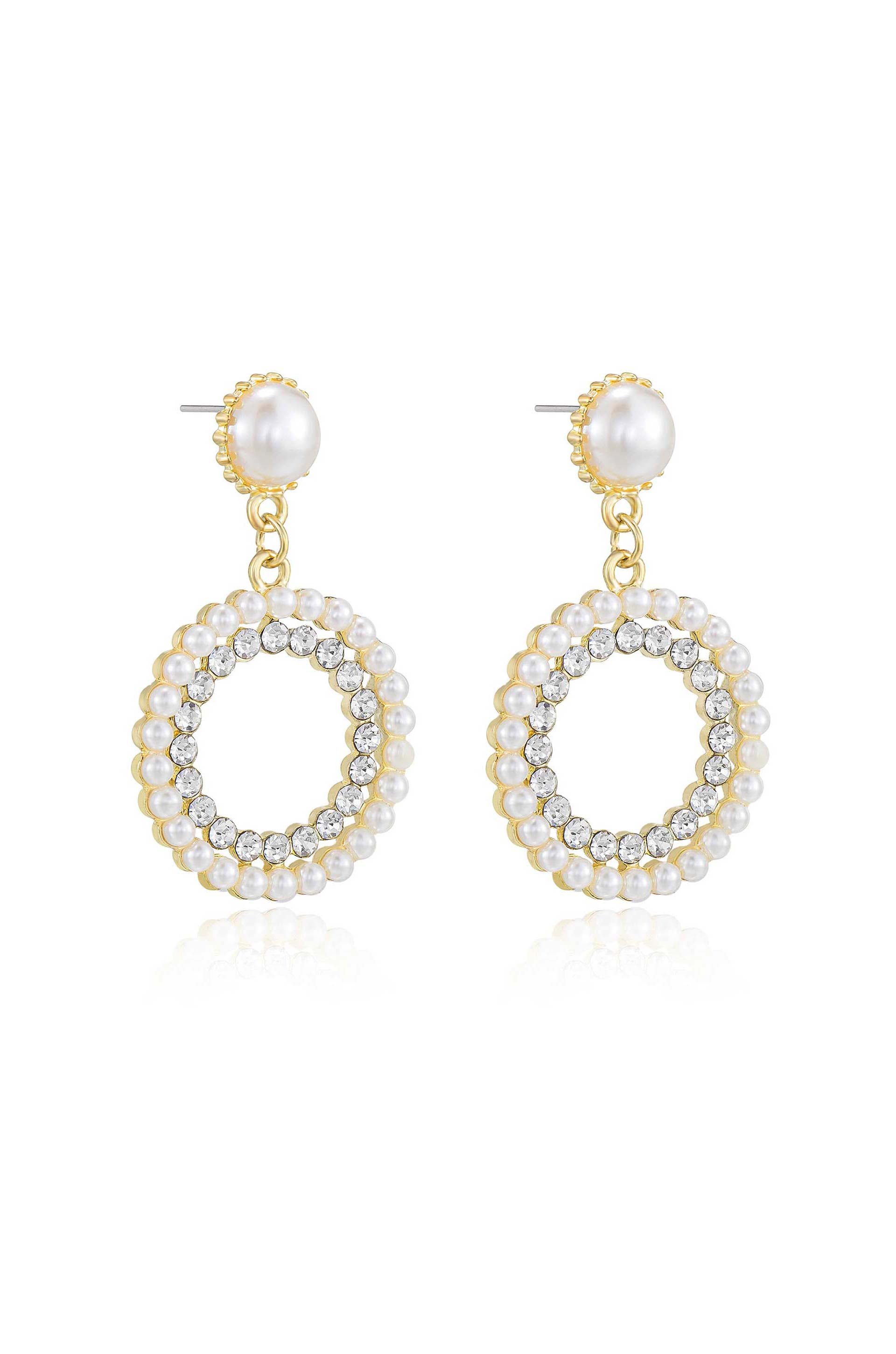 Mother May 18k Gold Plated Pearl Earrings side