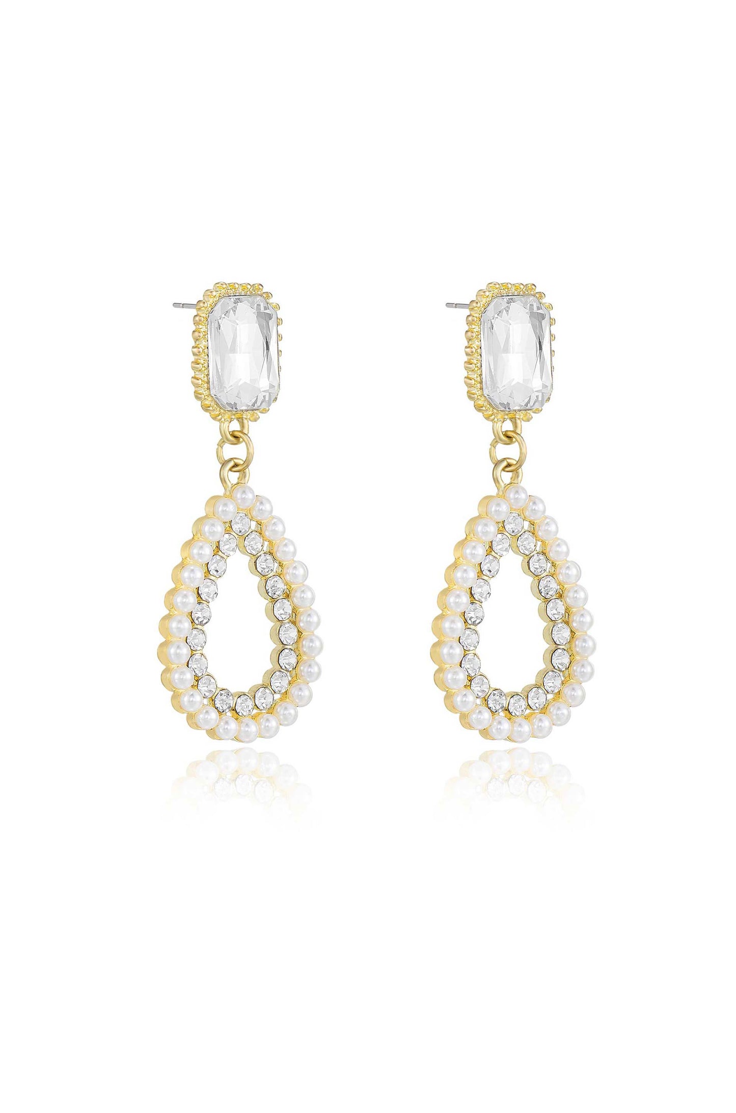 Bridal Luxe 18k Gold Plated Earrings side