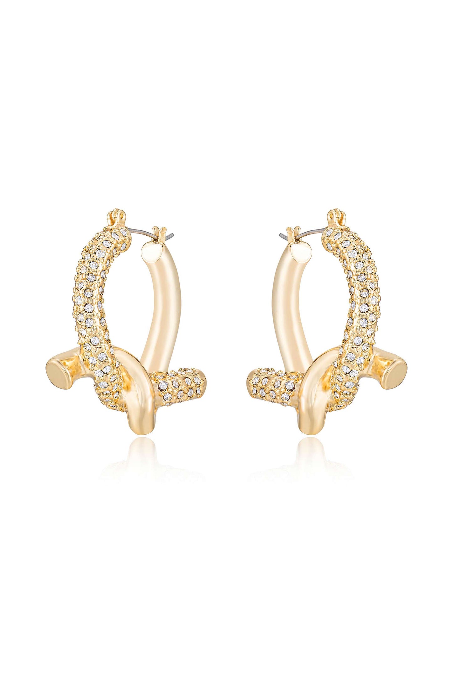 Tie the Knot 18k Gold Plated Hoops side