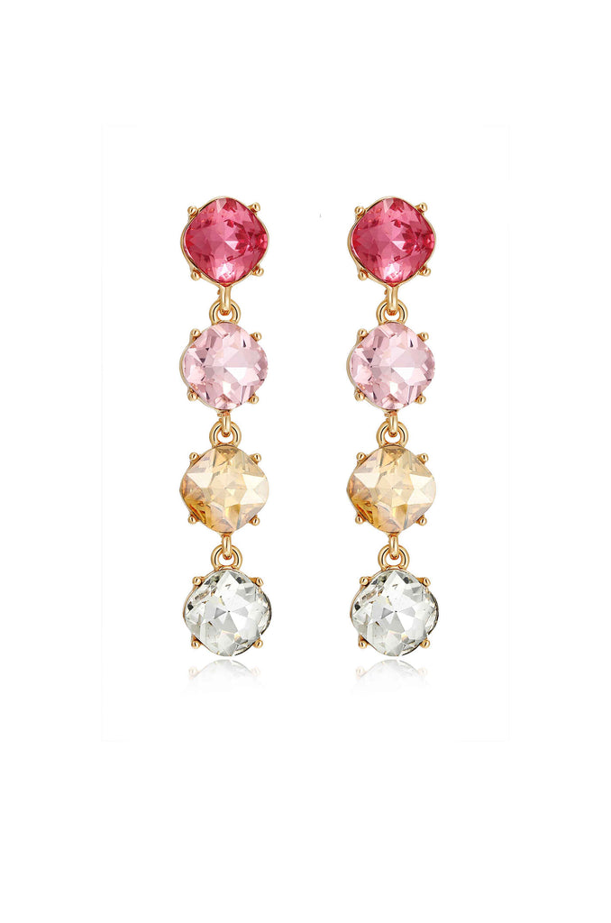 Four the Money 18k Gold Plated Earrings in pink