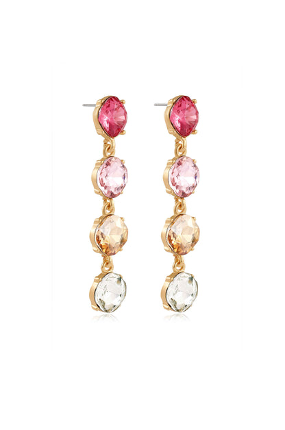 Four the Money 18k Gold Plated Earrings in pink side