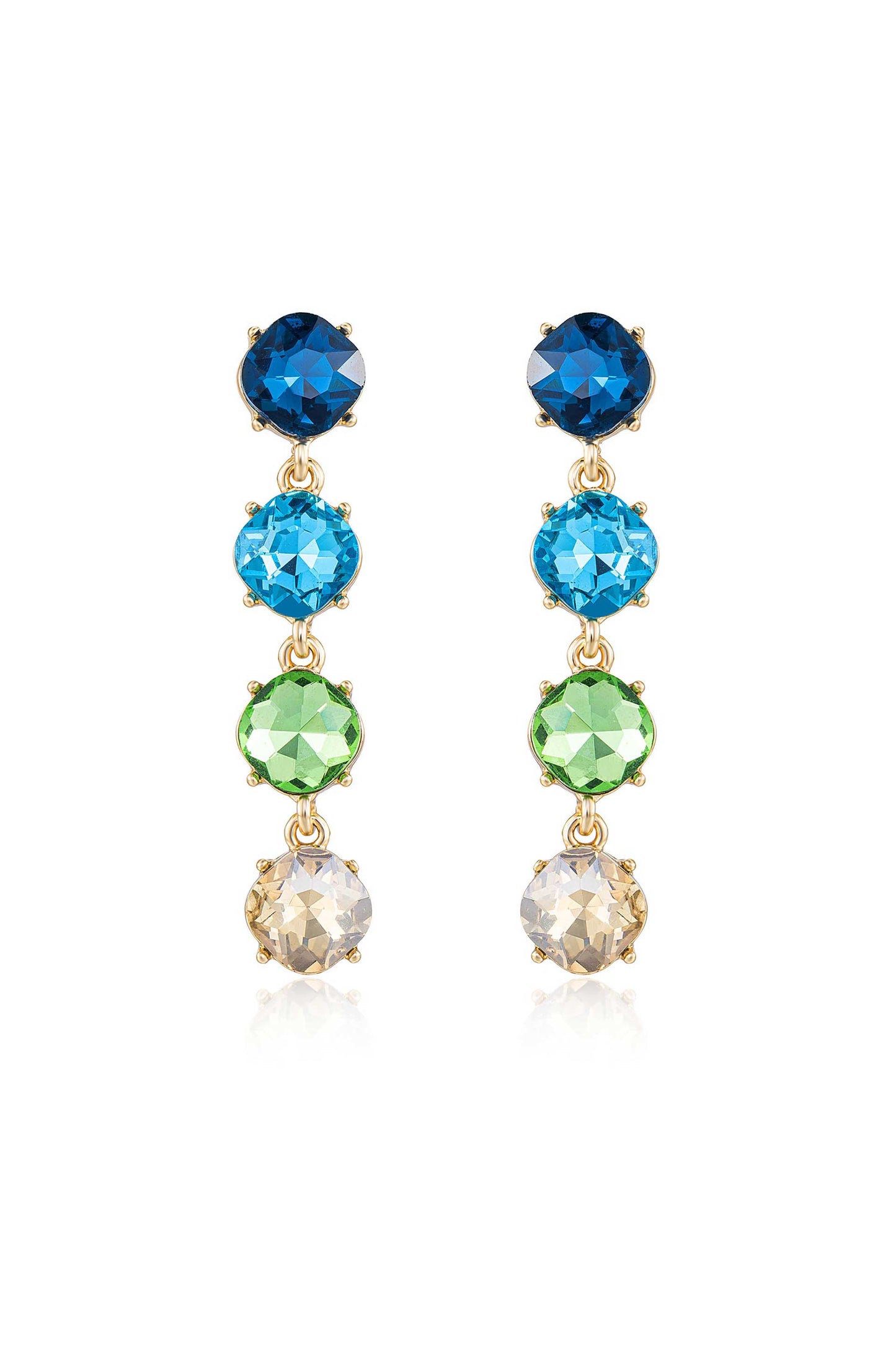 Four the Money 18k Gold Plated Earrings in blue