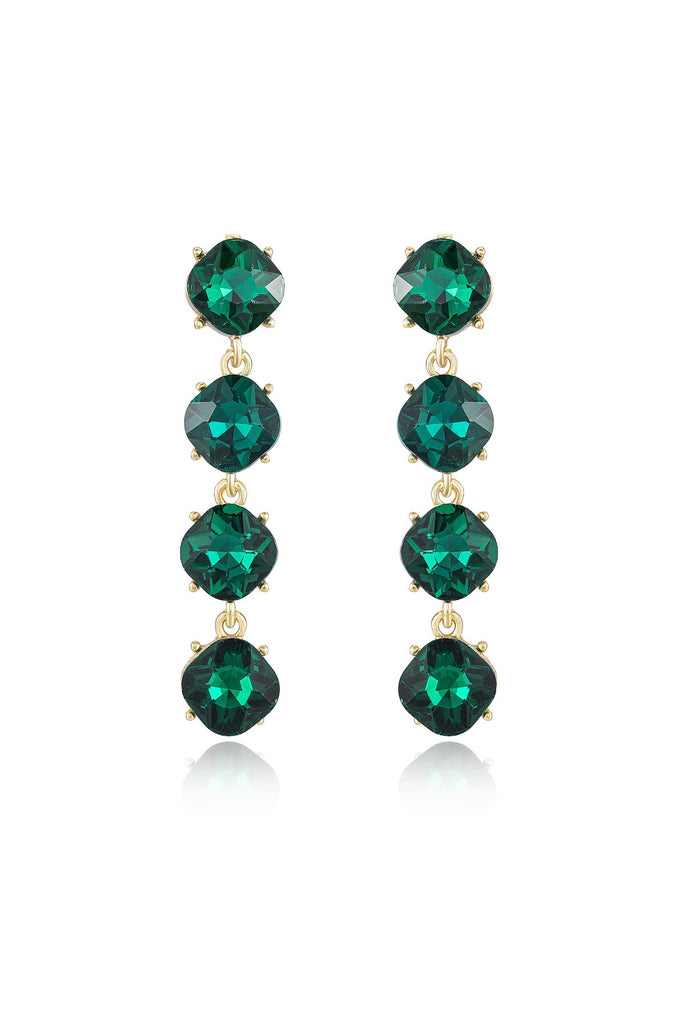 Four the Money 18k Gold Plated Earrings in green