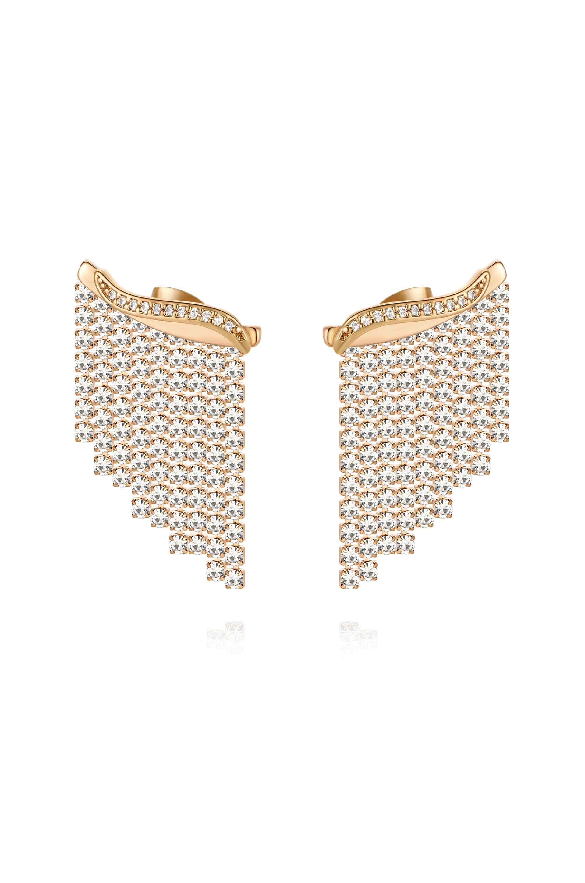 Crystal Chain 18k Gold Plated Ear Crawler
