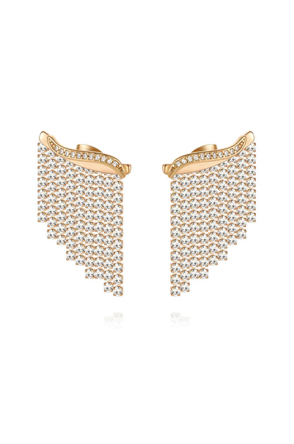 Crystal Chain 18k Gold Plated Ear Crawler