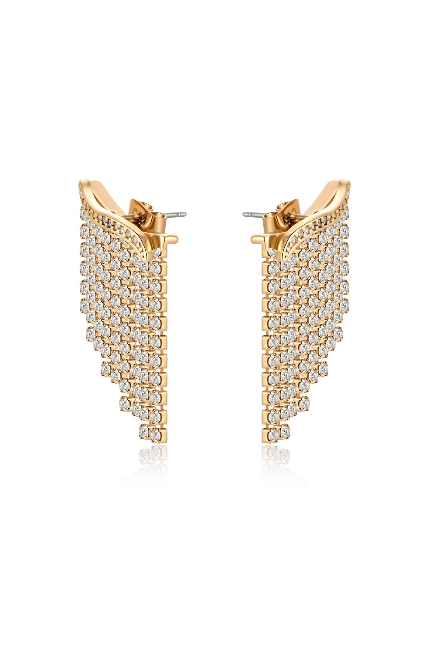 Crystal Chain 18k Gold Plated Ear Crawler side