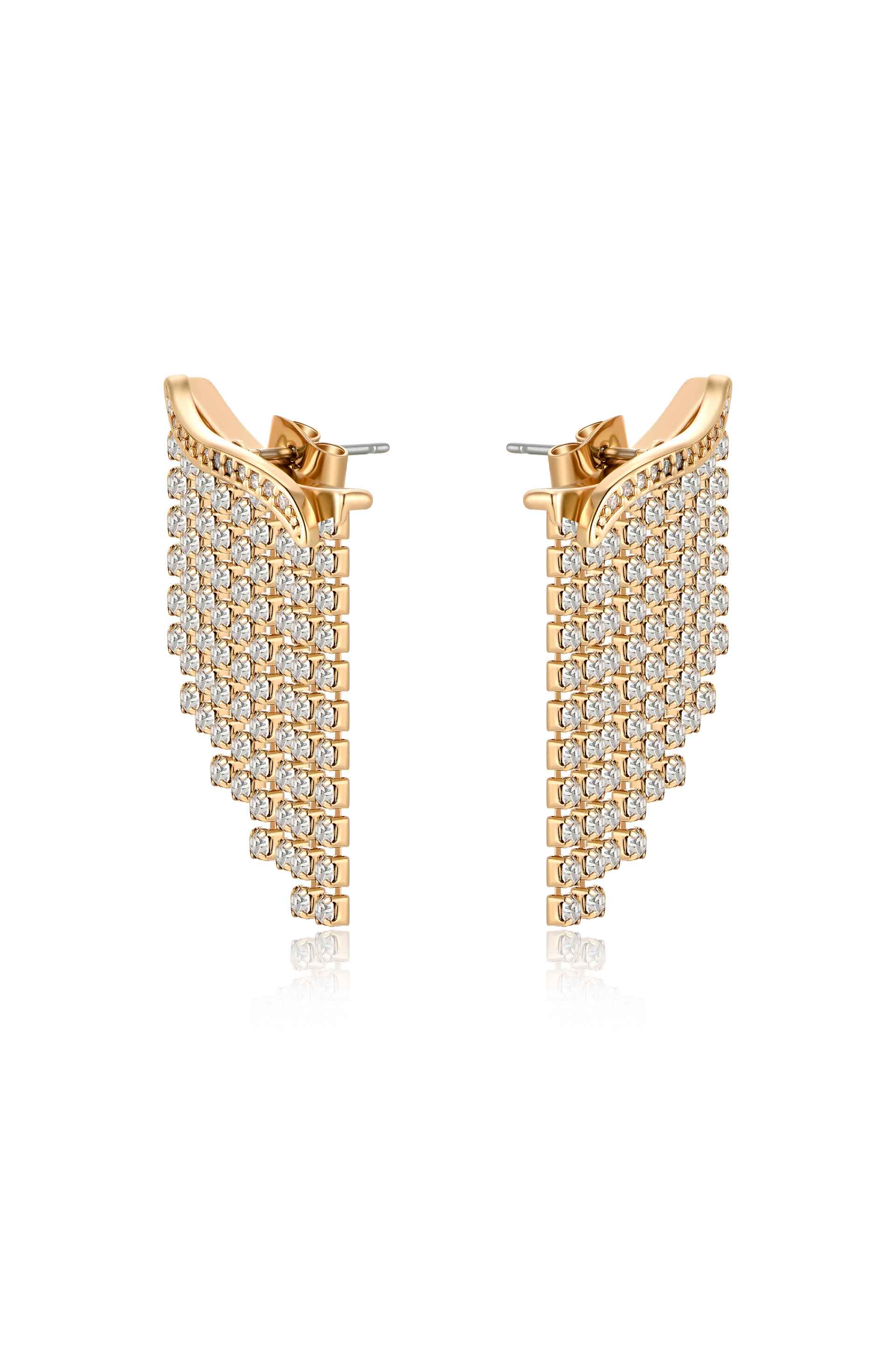 Crystal Chain 18k Gold Plated Ear Crawler side