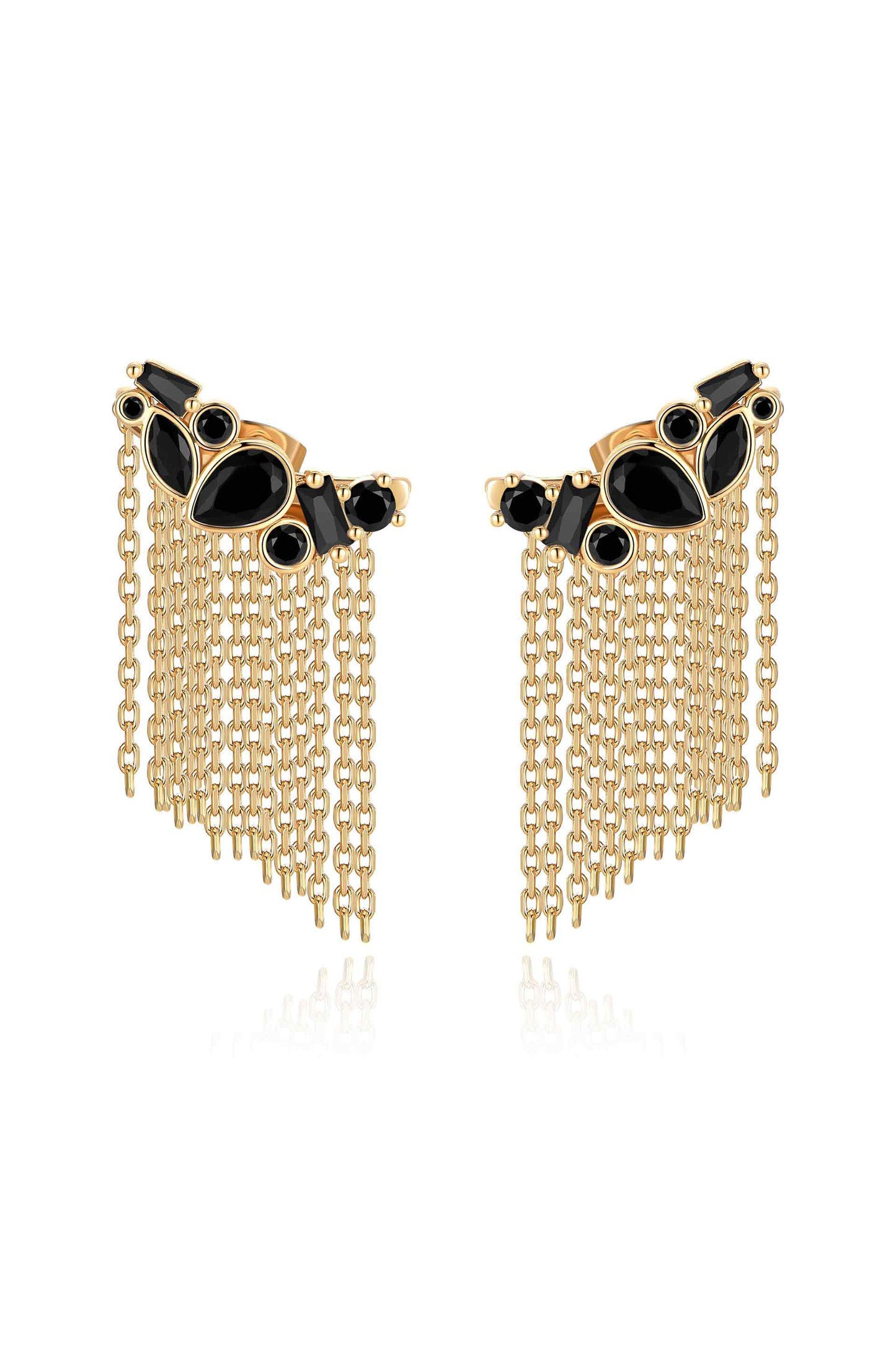 Dolled Up Three-In-One Ear Crawlers in black