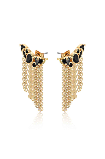 Dolled Up Three-In-One 18k Gold Plated Ear Crawlers black side