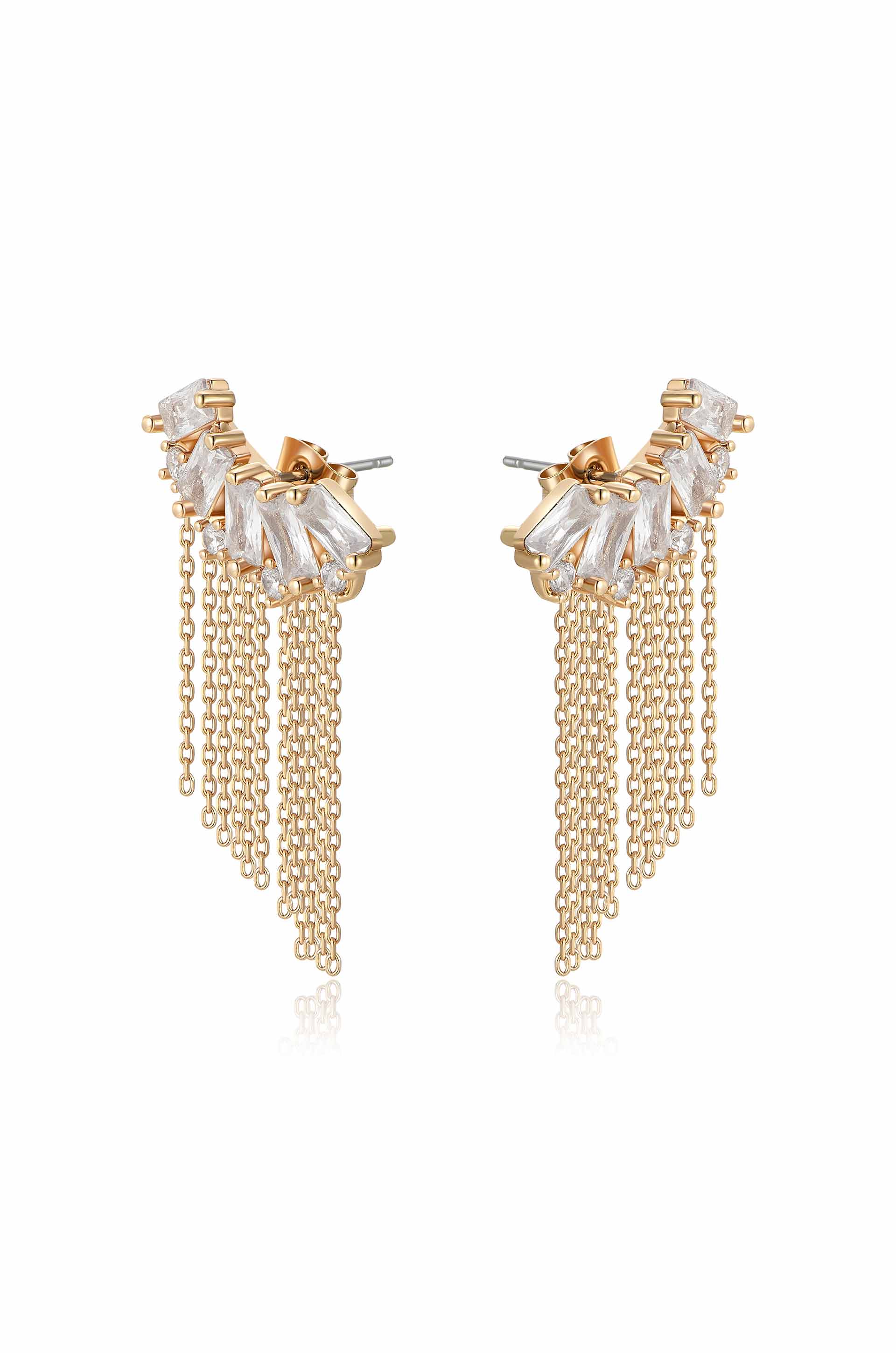 Baguette Crystal Three In One Ear Crawlers