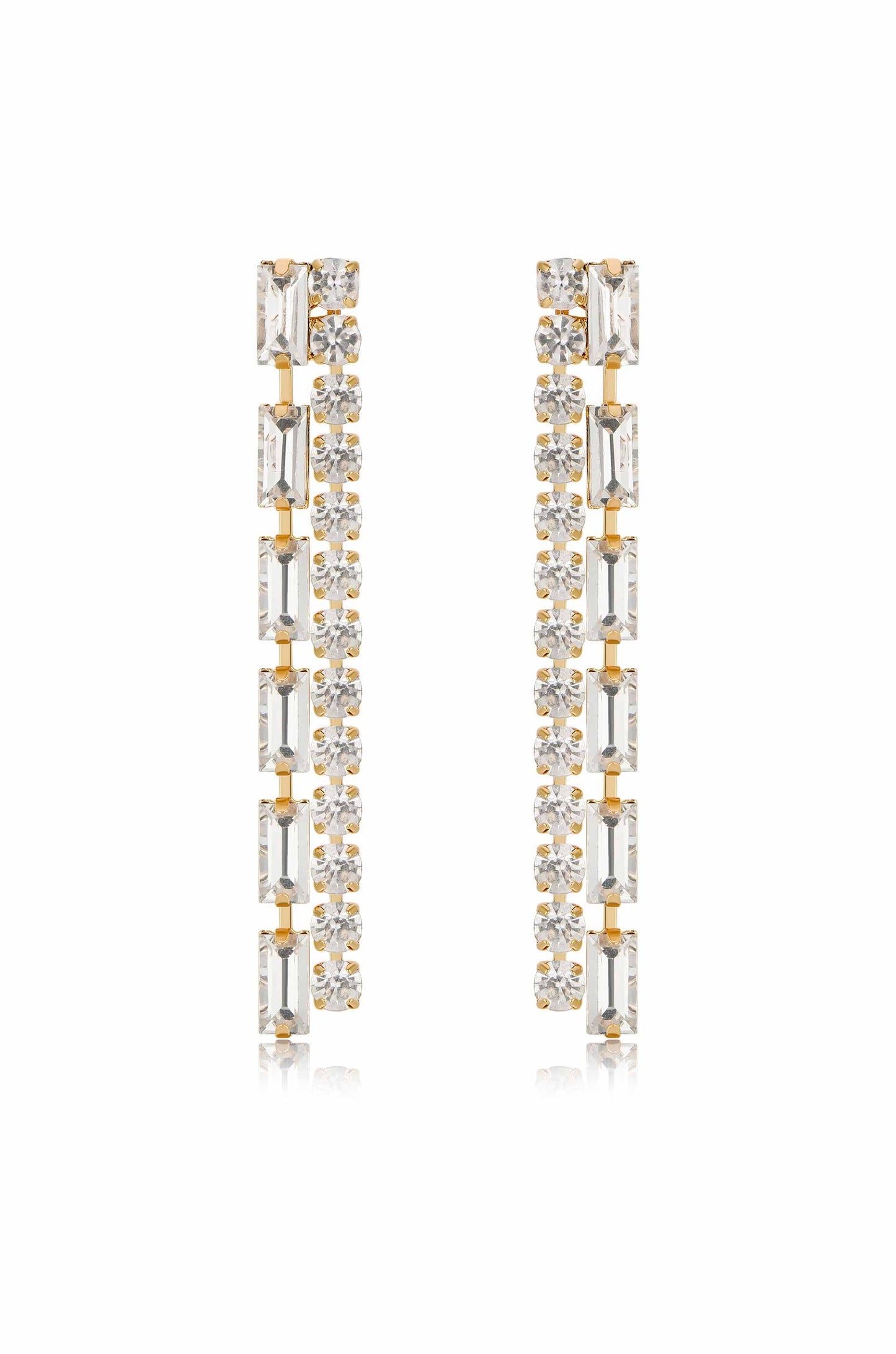 Date Night Crystal Drop 18k Gold Plated Earrings