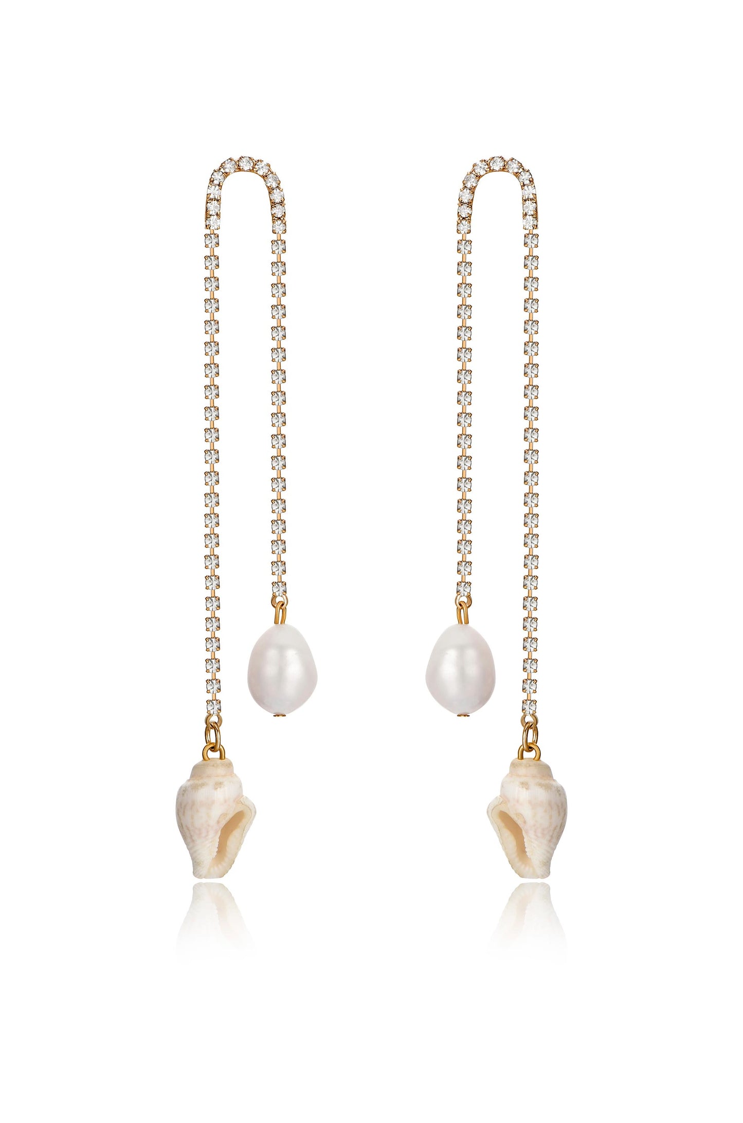 Shell and Pearl Vacation Dangle Earrings