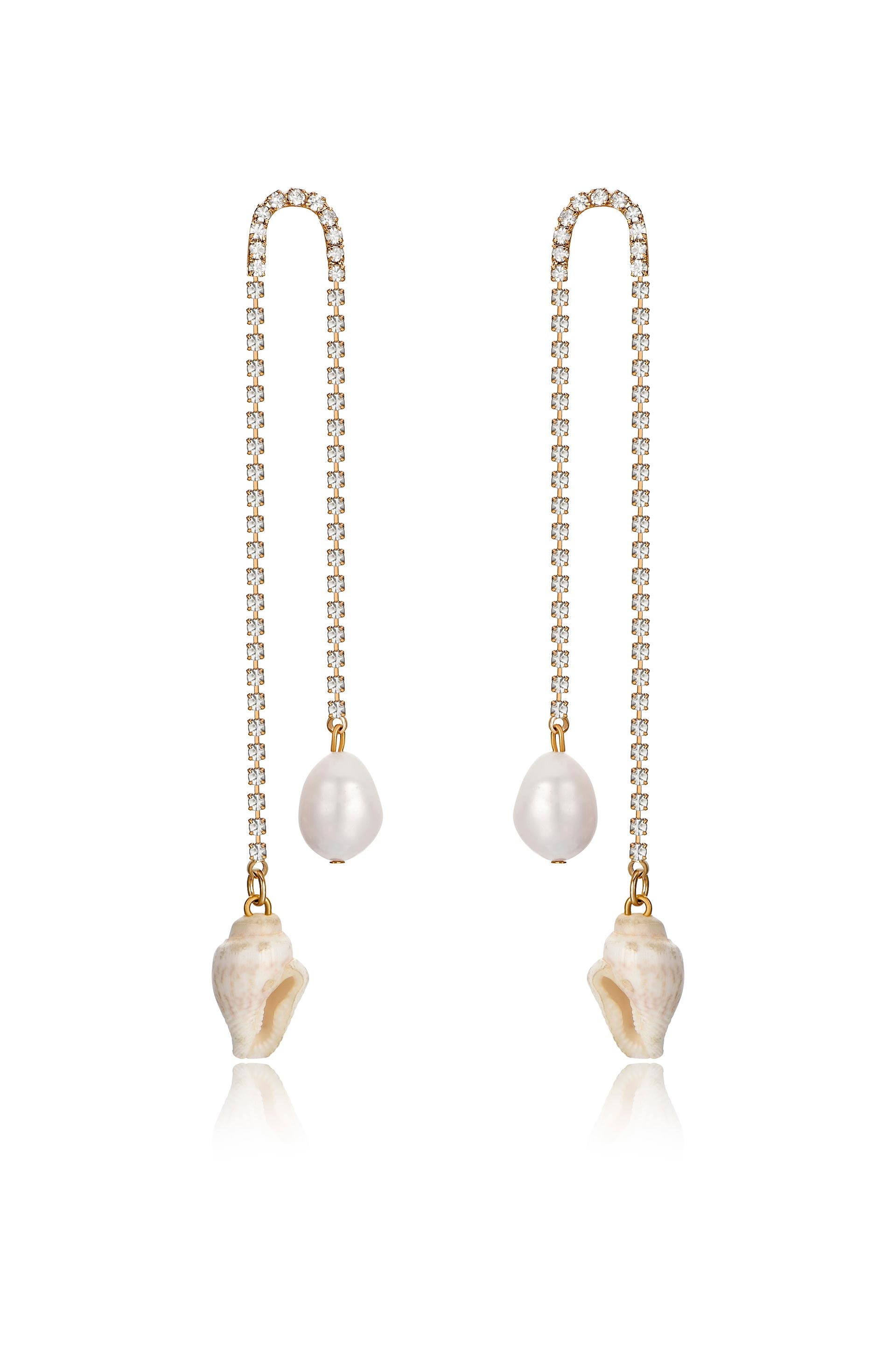 Balanced Shell Pearl Earrings