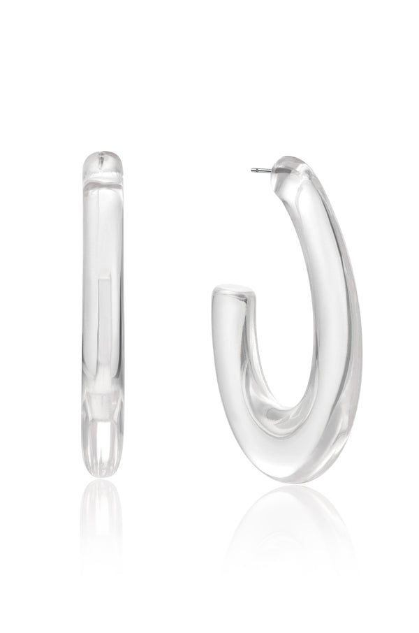 Clear Path Resin Hoop Earrings