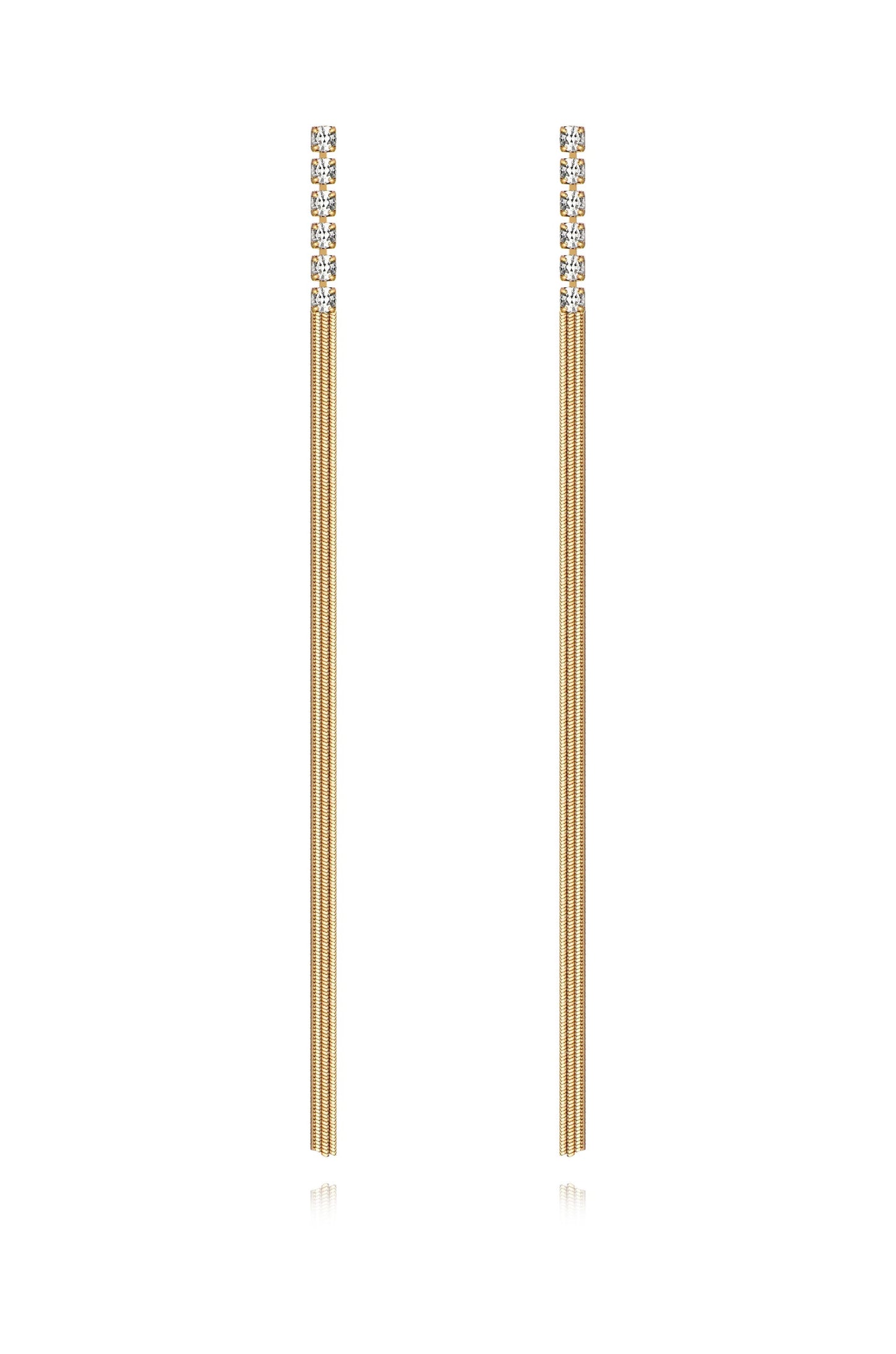 Streamline Dangle 18k Gold Plated Earrings