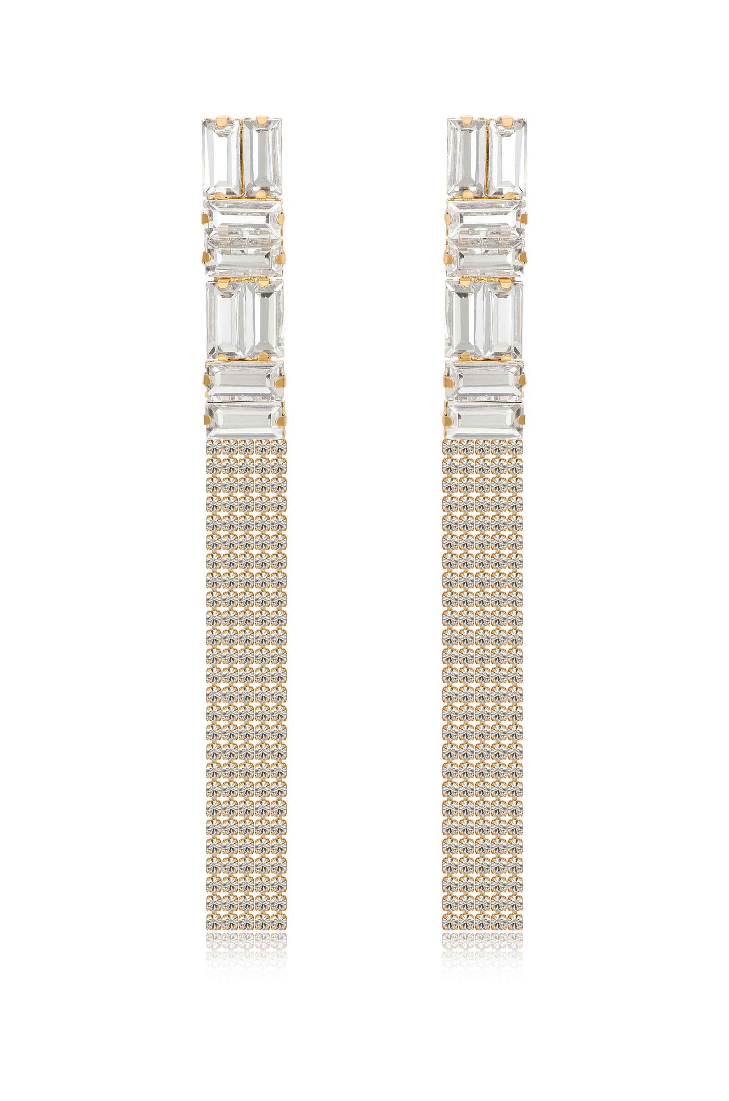 Art Deco Crystal Chain Earrings