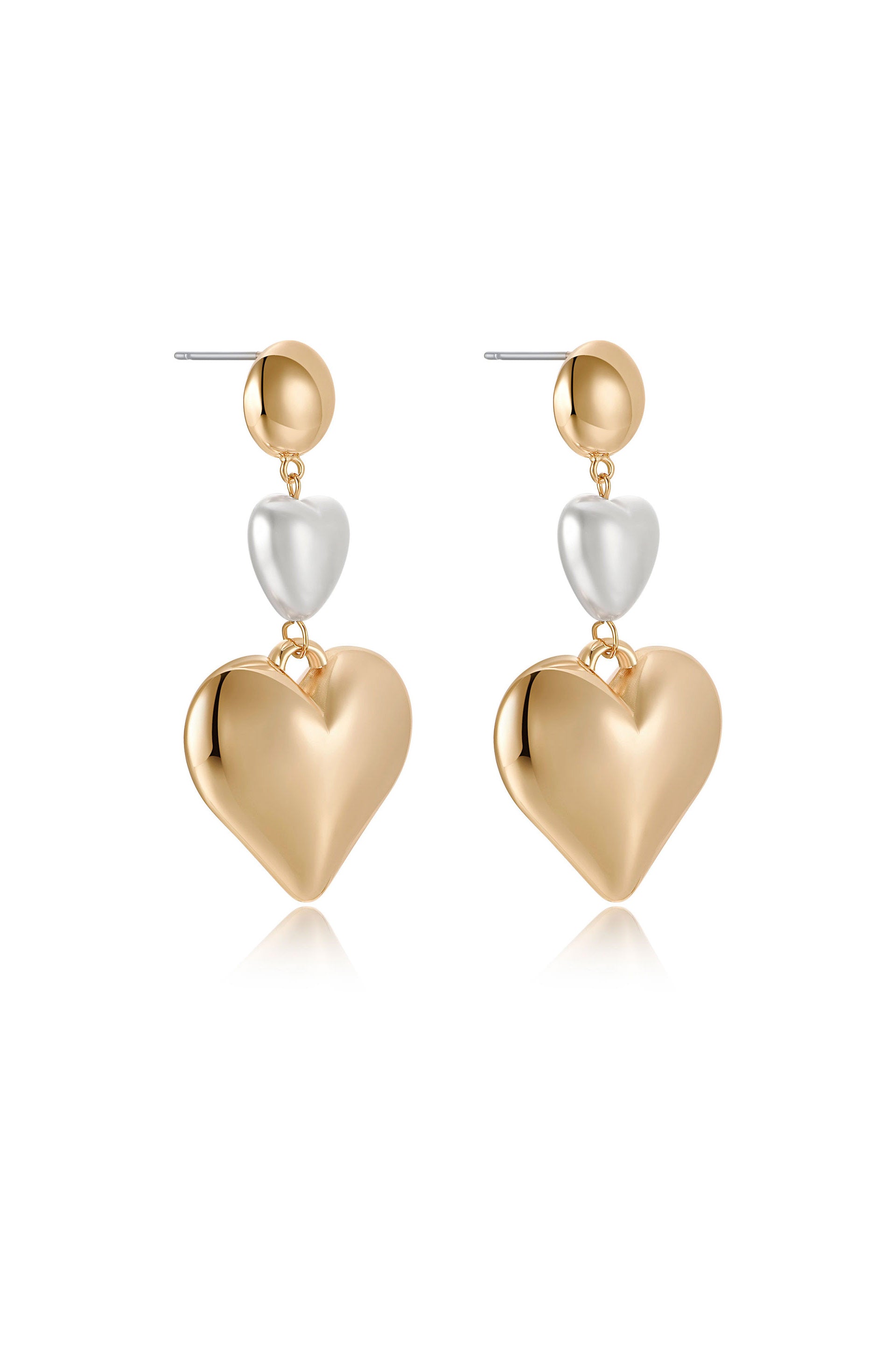 Spread the Love Pearl Heart Dangle Earrings Ettika
