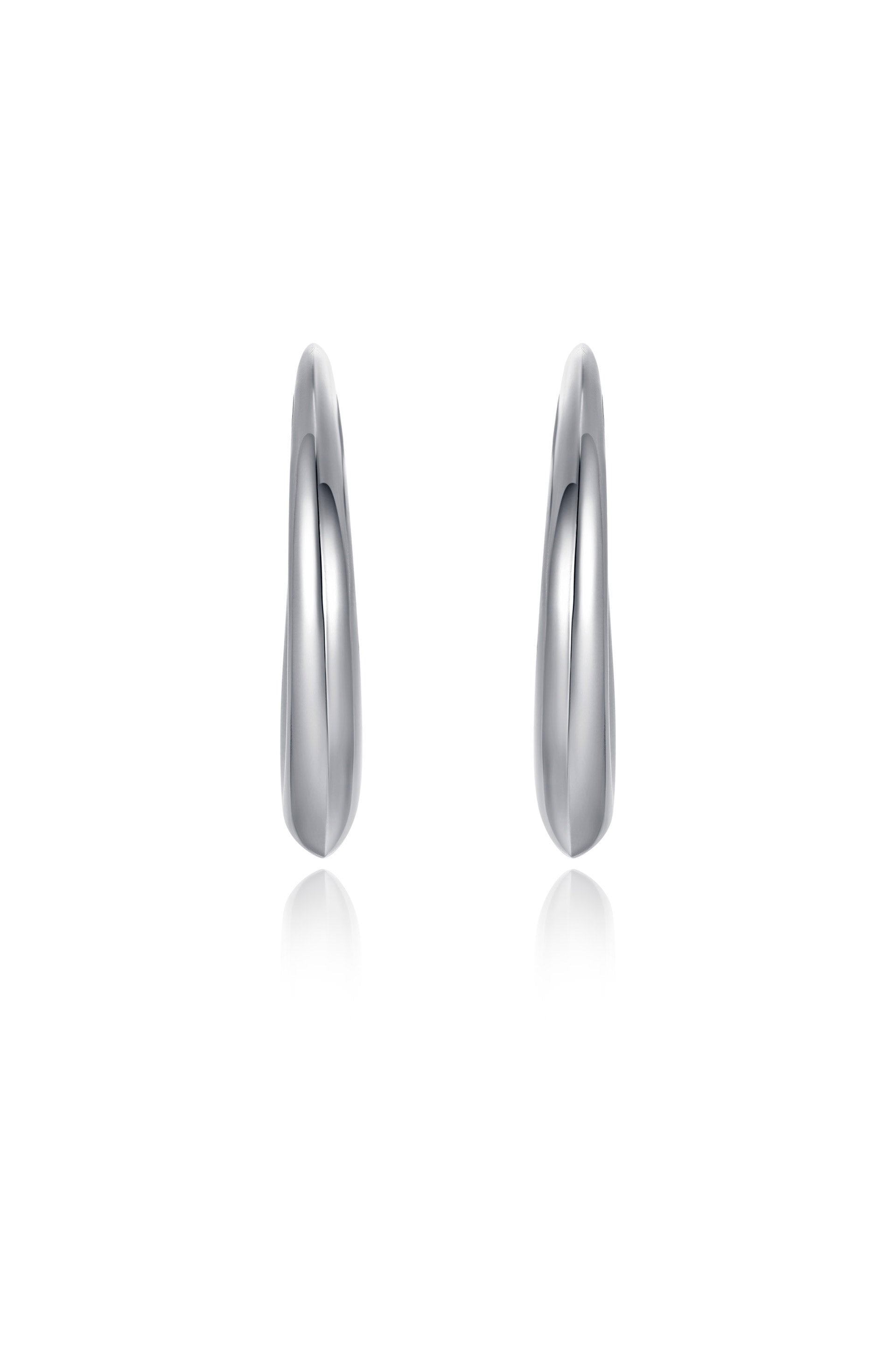 The Essential Hoop Earring in rhodium front