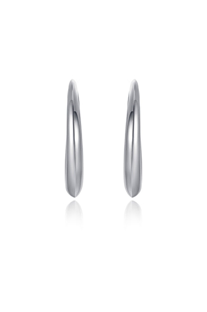 The Essential Hoop Earring in rhodium front