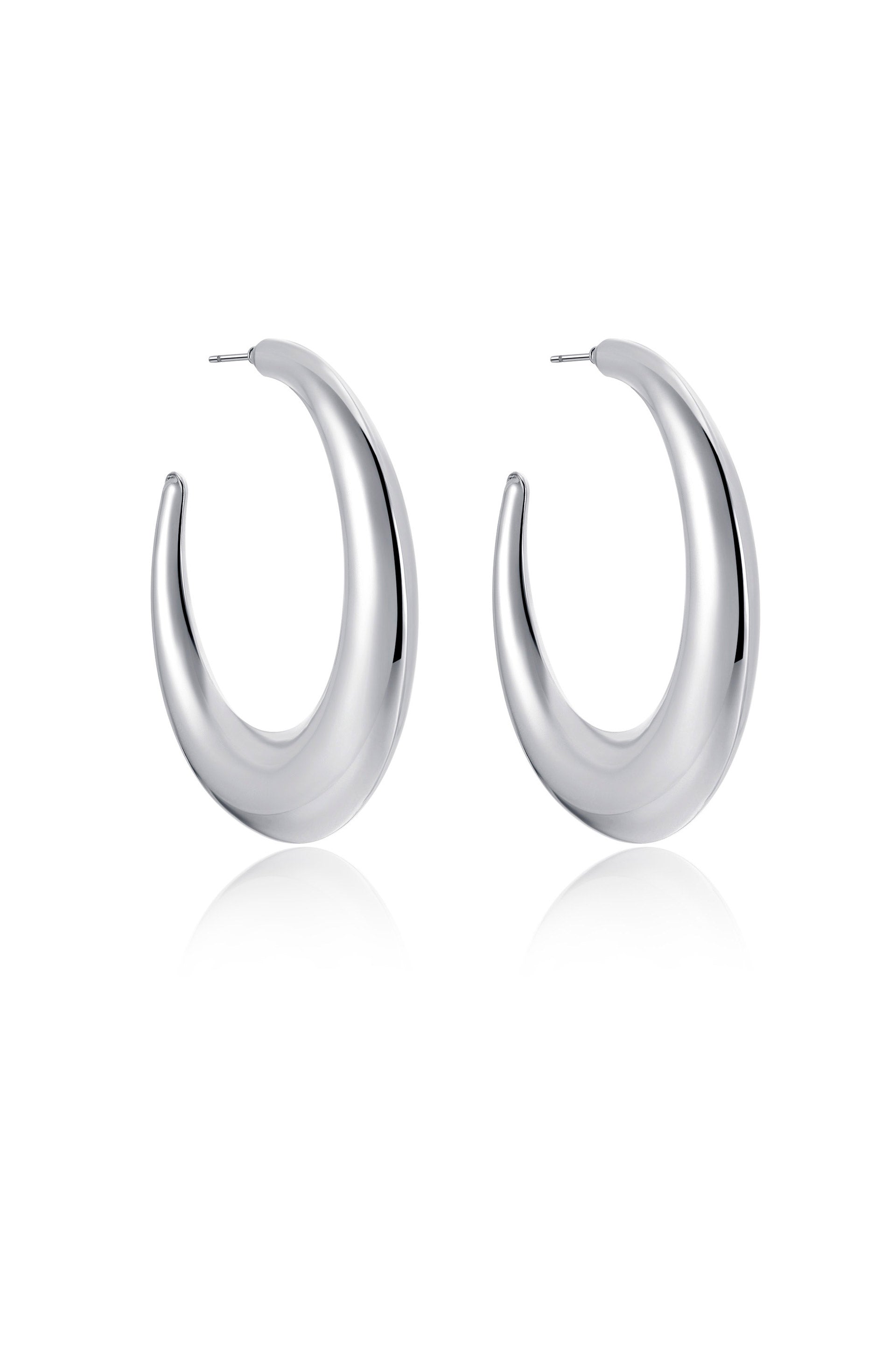 The Essential Hoop Earring in rhodium side