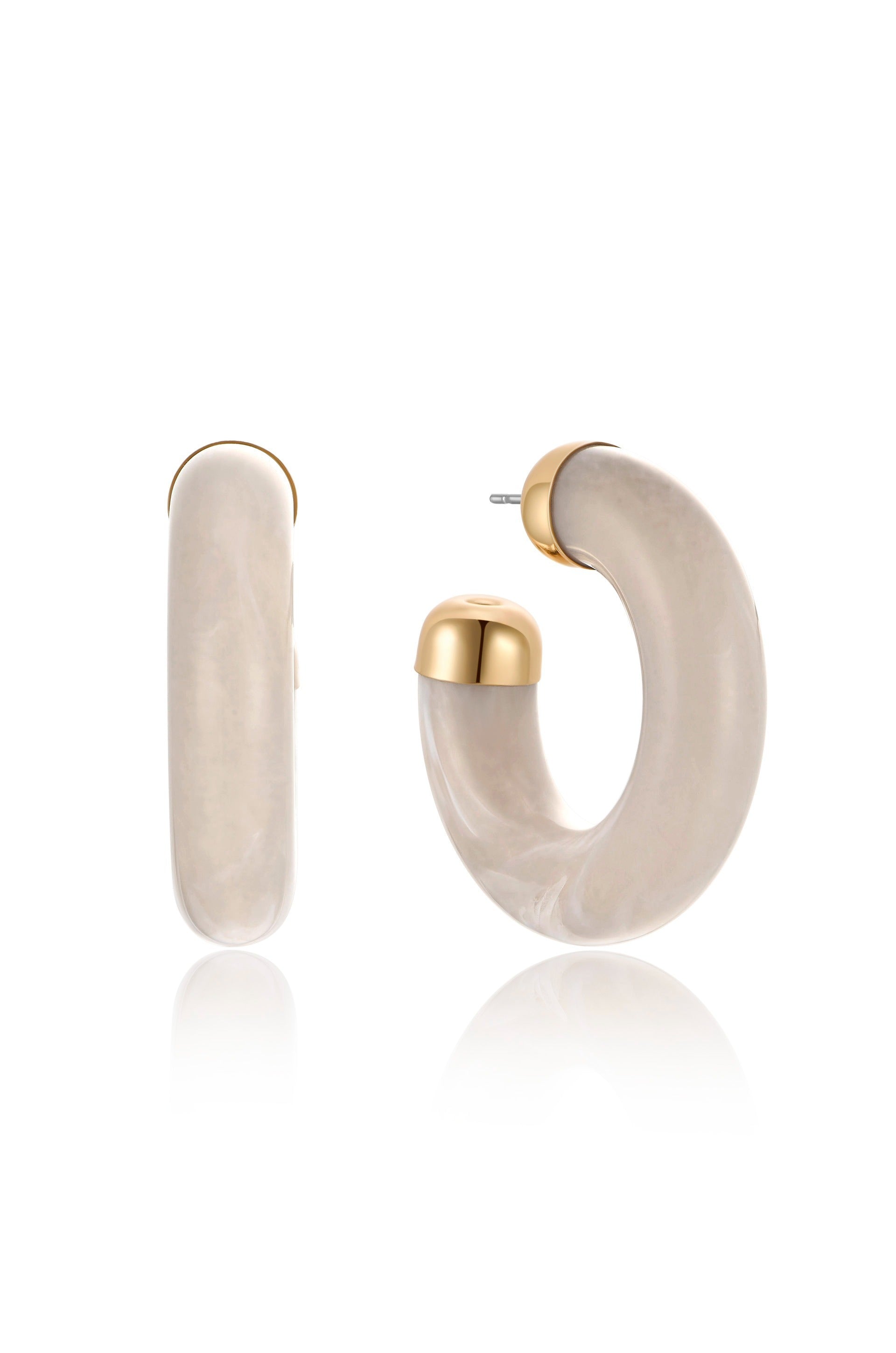 Resin Loop 18k Gold Plated Earrings