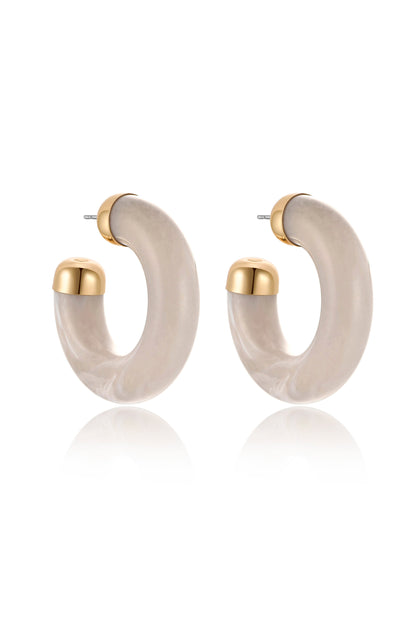 Resin Loop 18k Gold Plated Earrings side