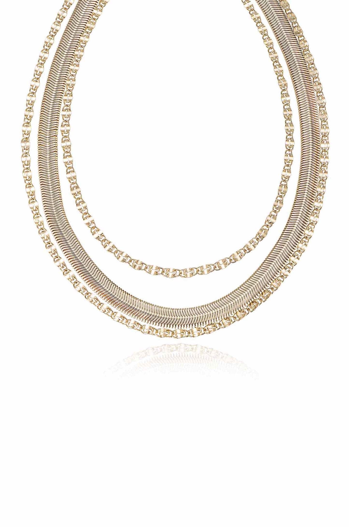 Supreme Mixed Chain Layered Necklace close