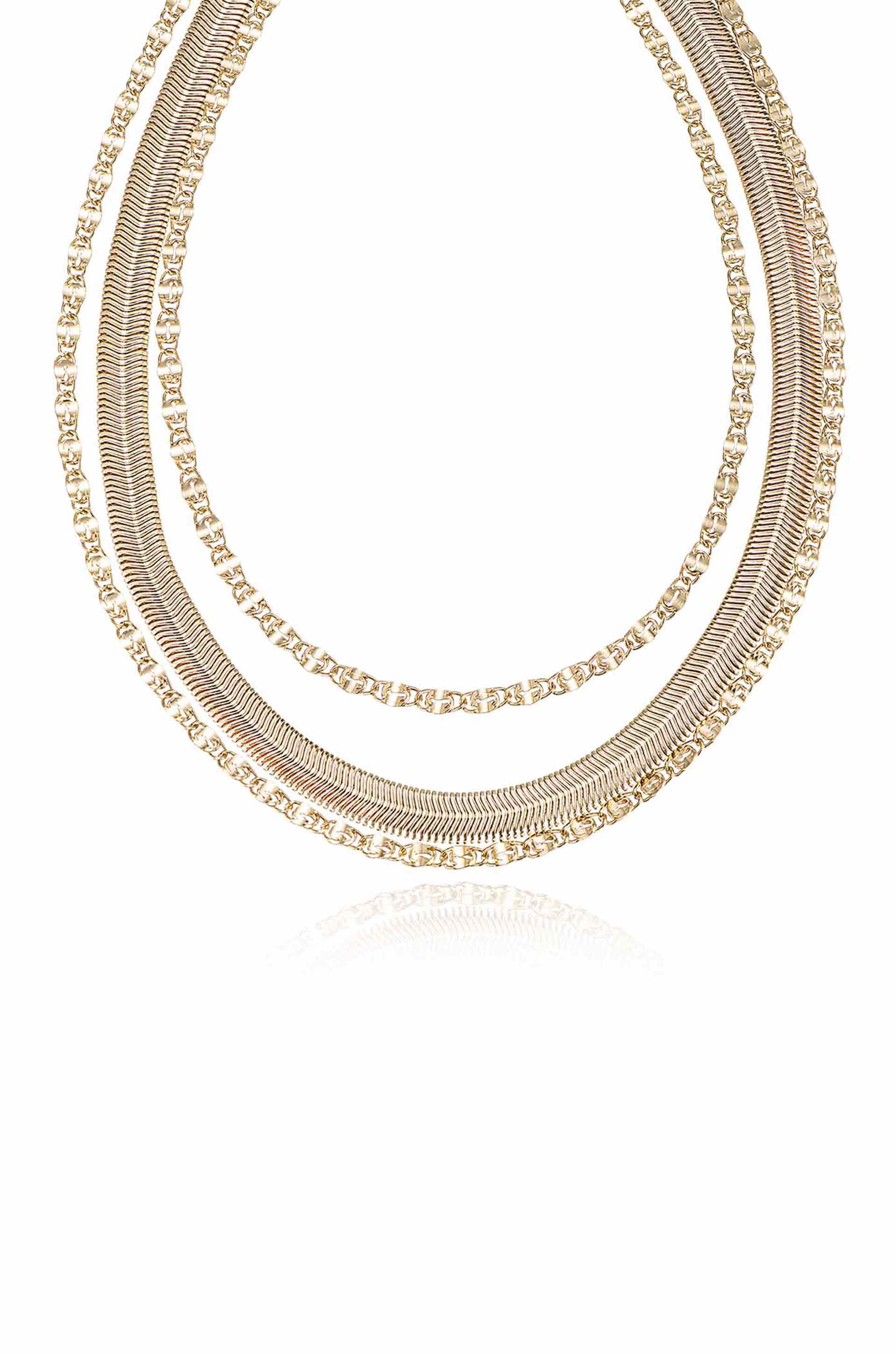 Supreme Mixed Chain Layered Necklace close