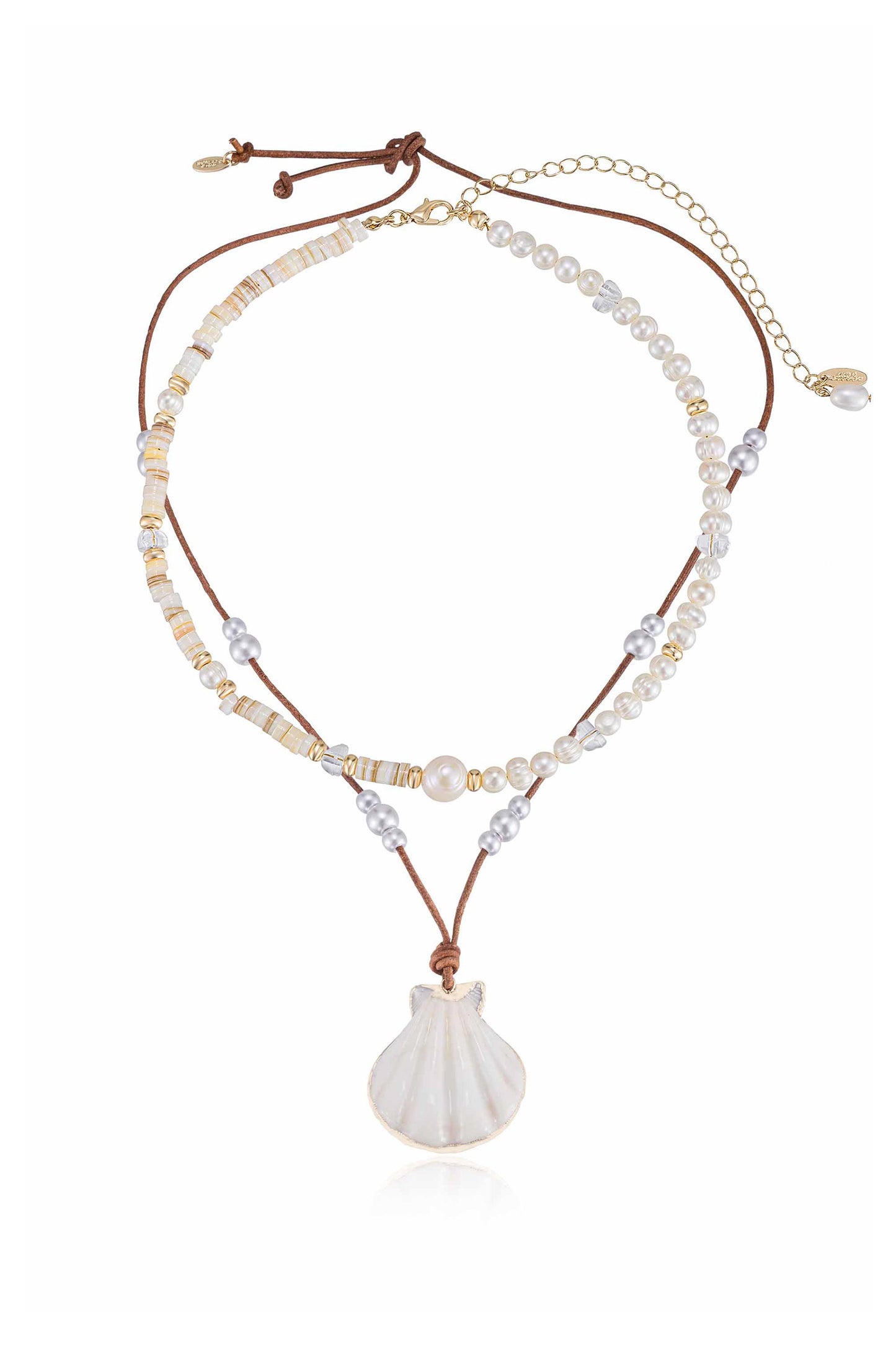 Beach Days Shell Pendant Necklace Set full