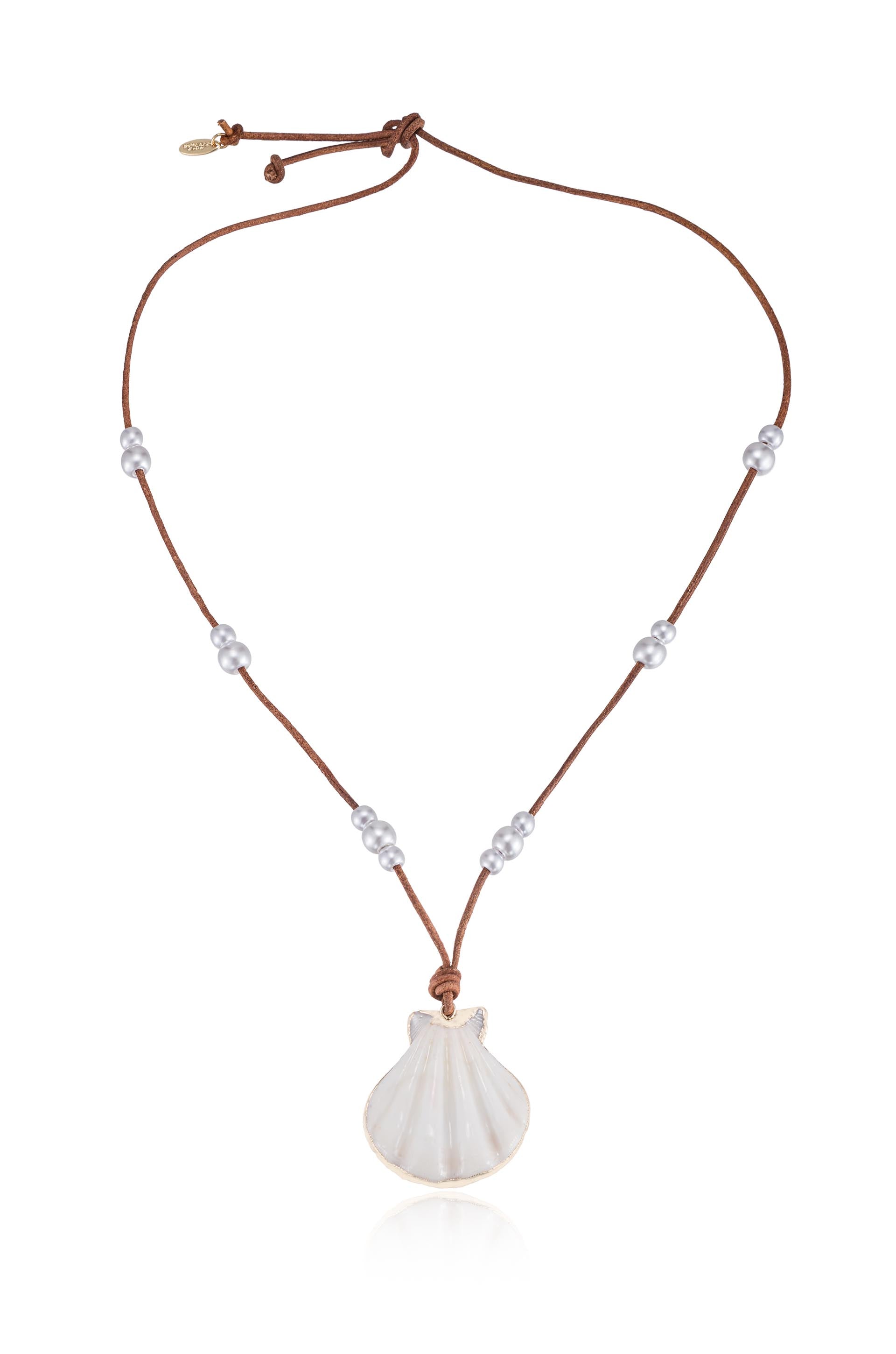 Beach Days Shell Pendant 18k Gold Plated Necklace Set 1