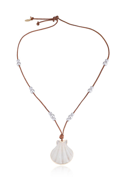 Beach Days Shell Pendant Necklace Set full view