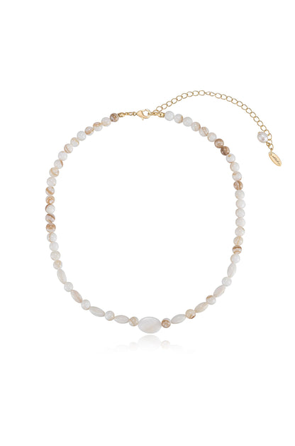 Opalescent Shell and 18k Gold Plated Necklace Set 1
