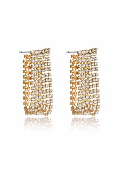 Crystal Loop Around 18k Gold Plated Earrings side