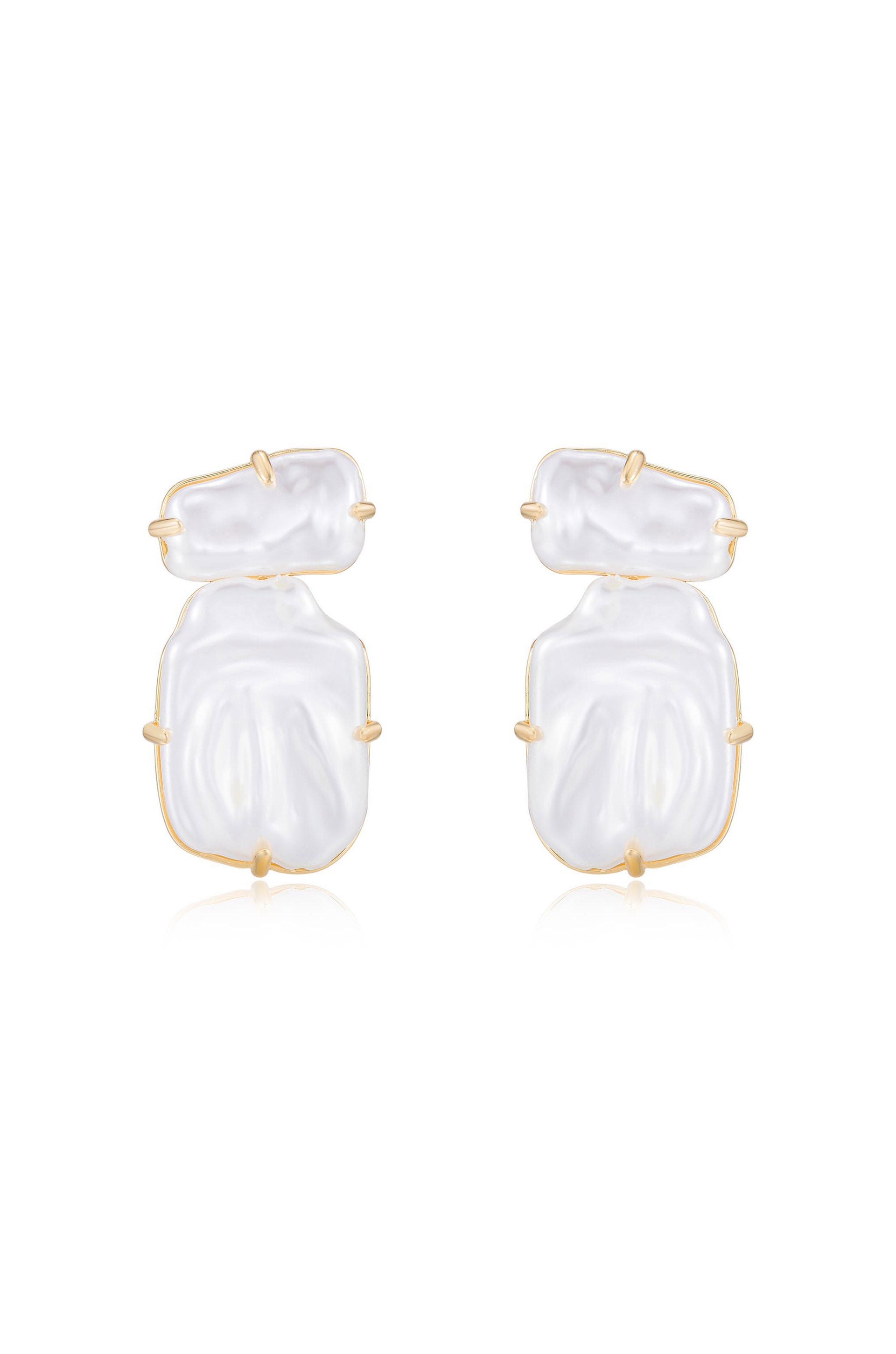 Edge of Water Double Pearl Earrings