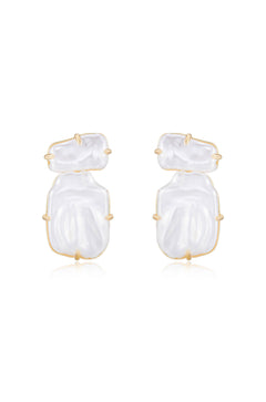 Edge of Water Double Pearl Earrings