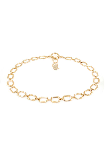 Golden Link Chain Belt with Crystal Ball