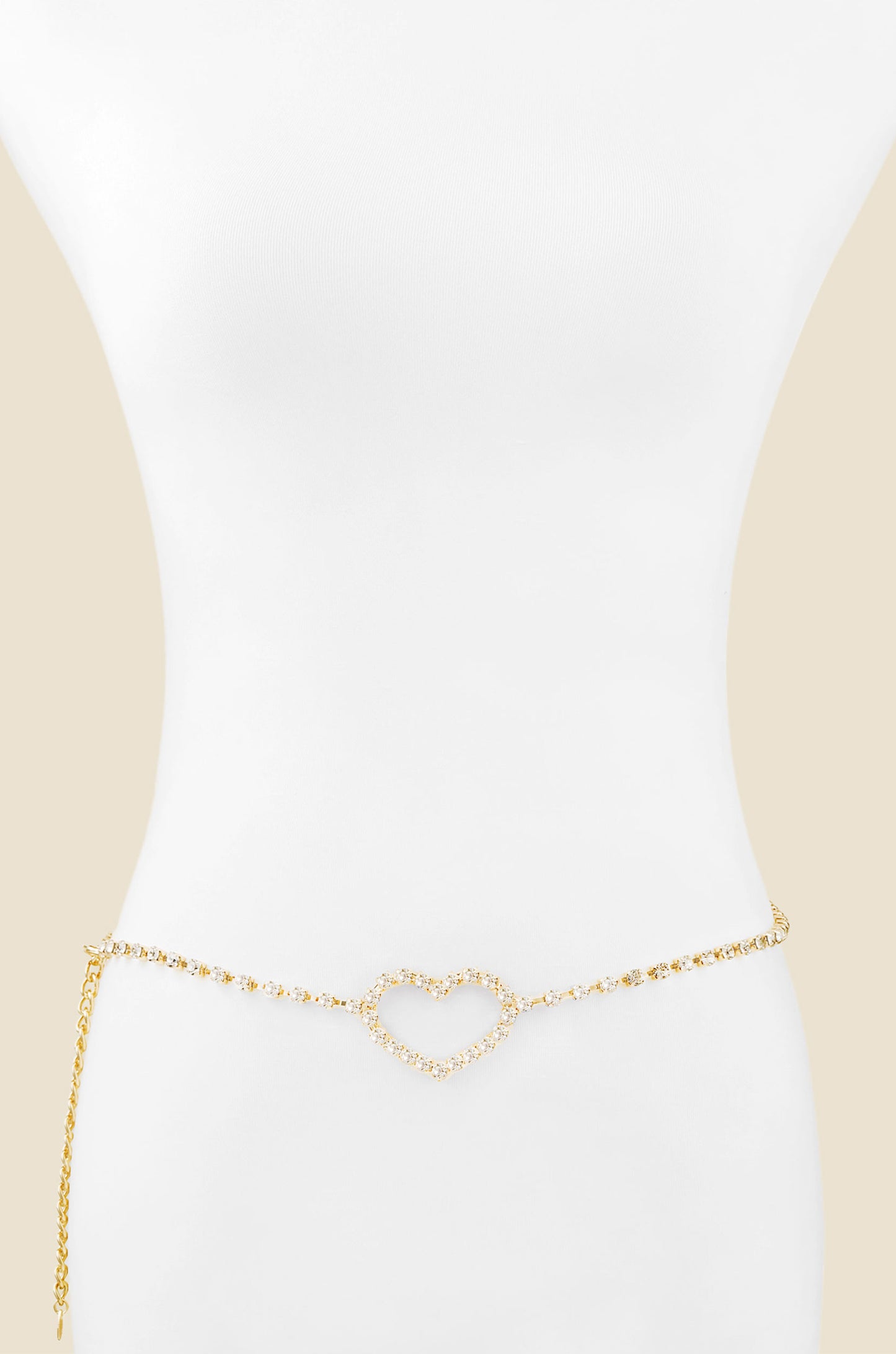 Single Crystal Chain Heart Belt