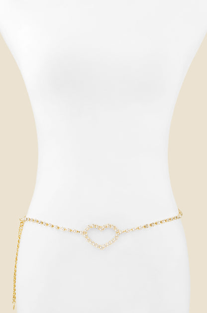 Single Crystal Chain Heart Belt
