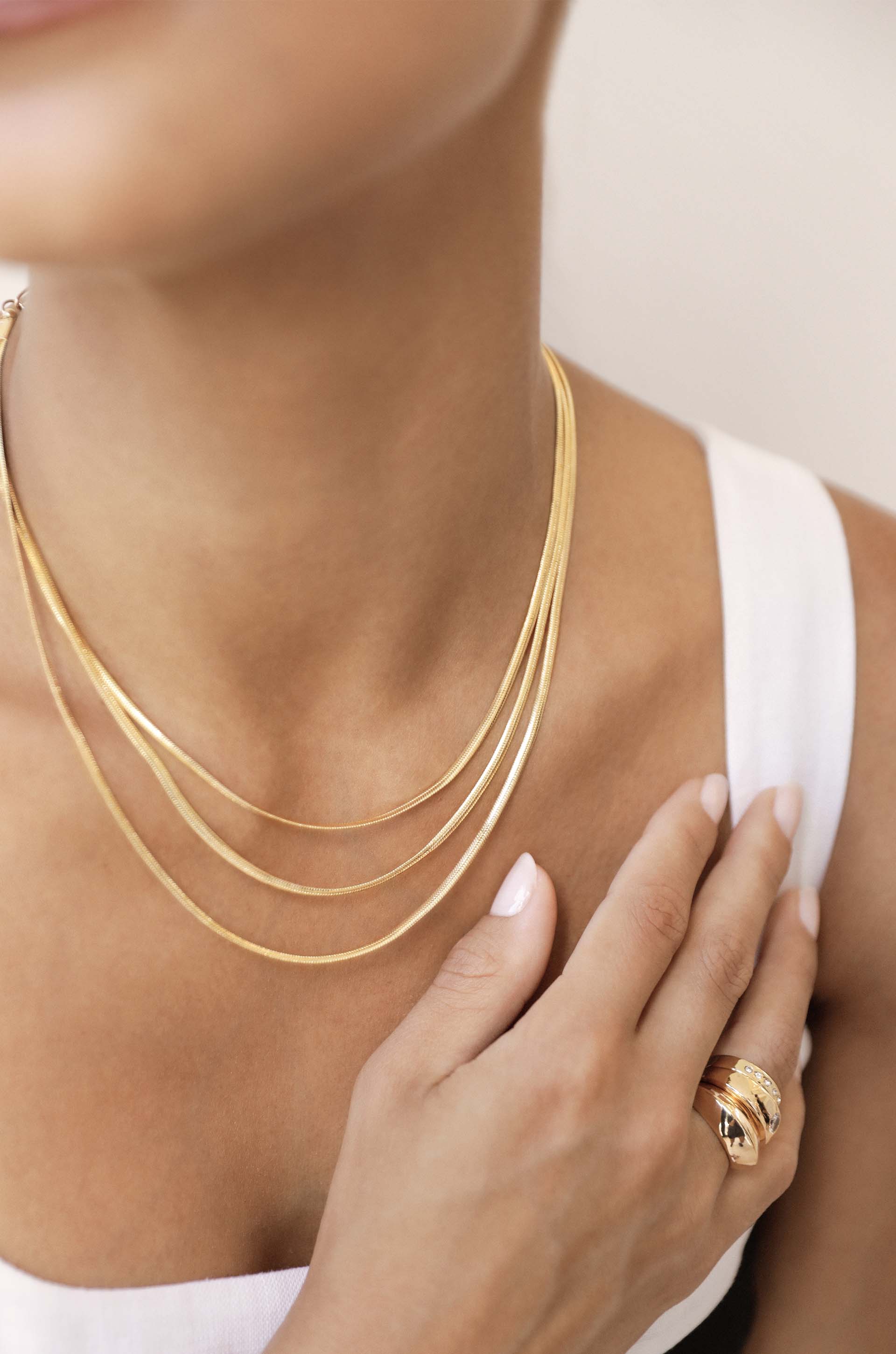 Flex Snake Chain Necklace- Gold