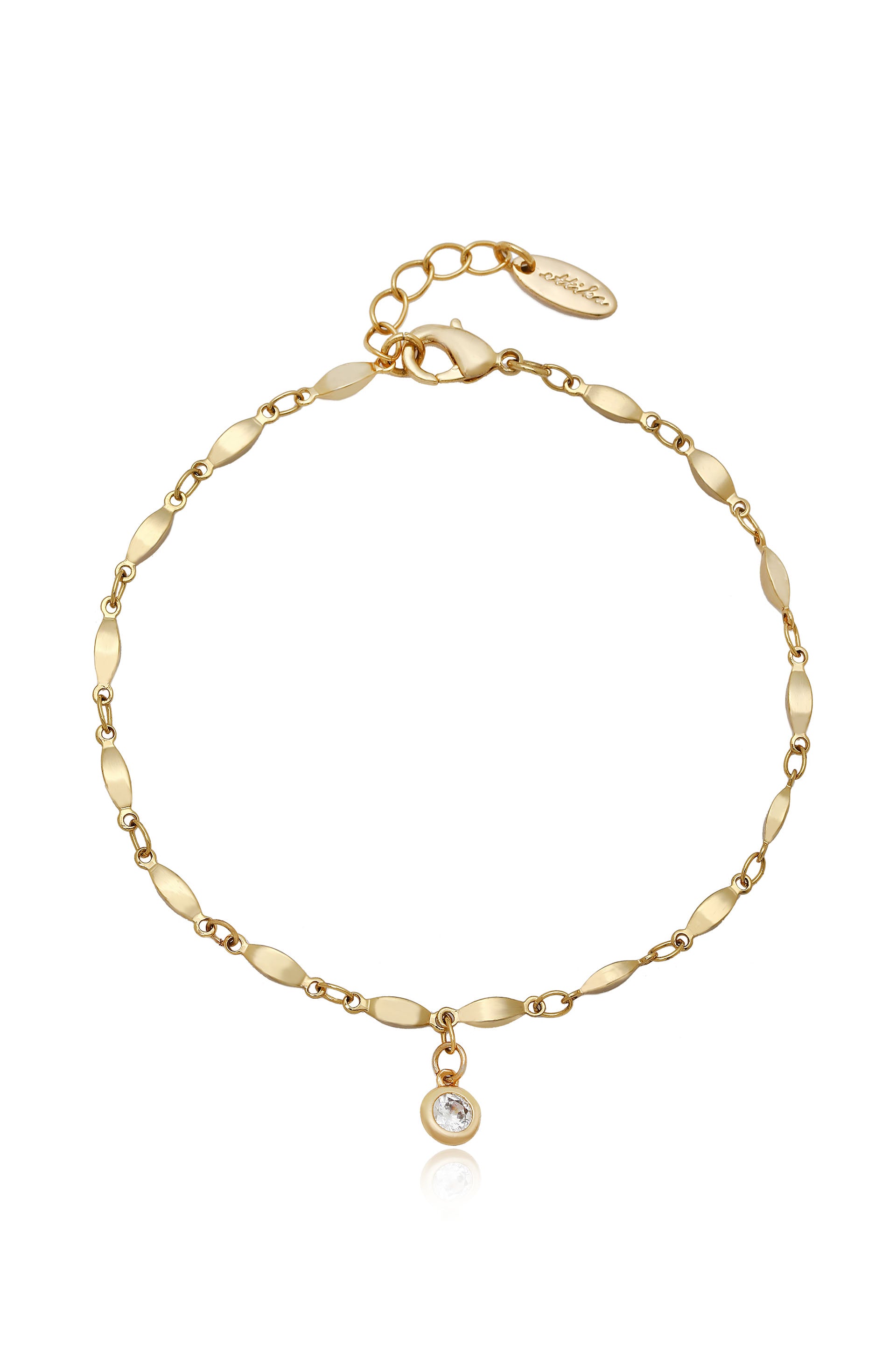 Day Dreamer 18k Gold Plated Anklet with Crystal Charm