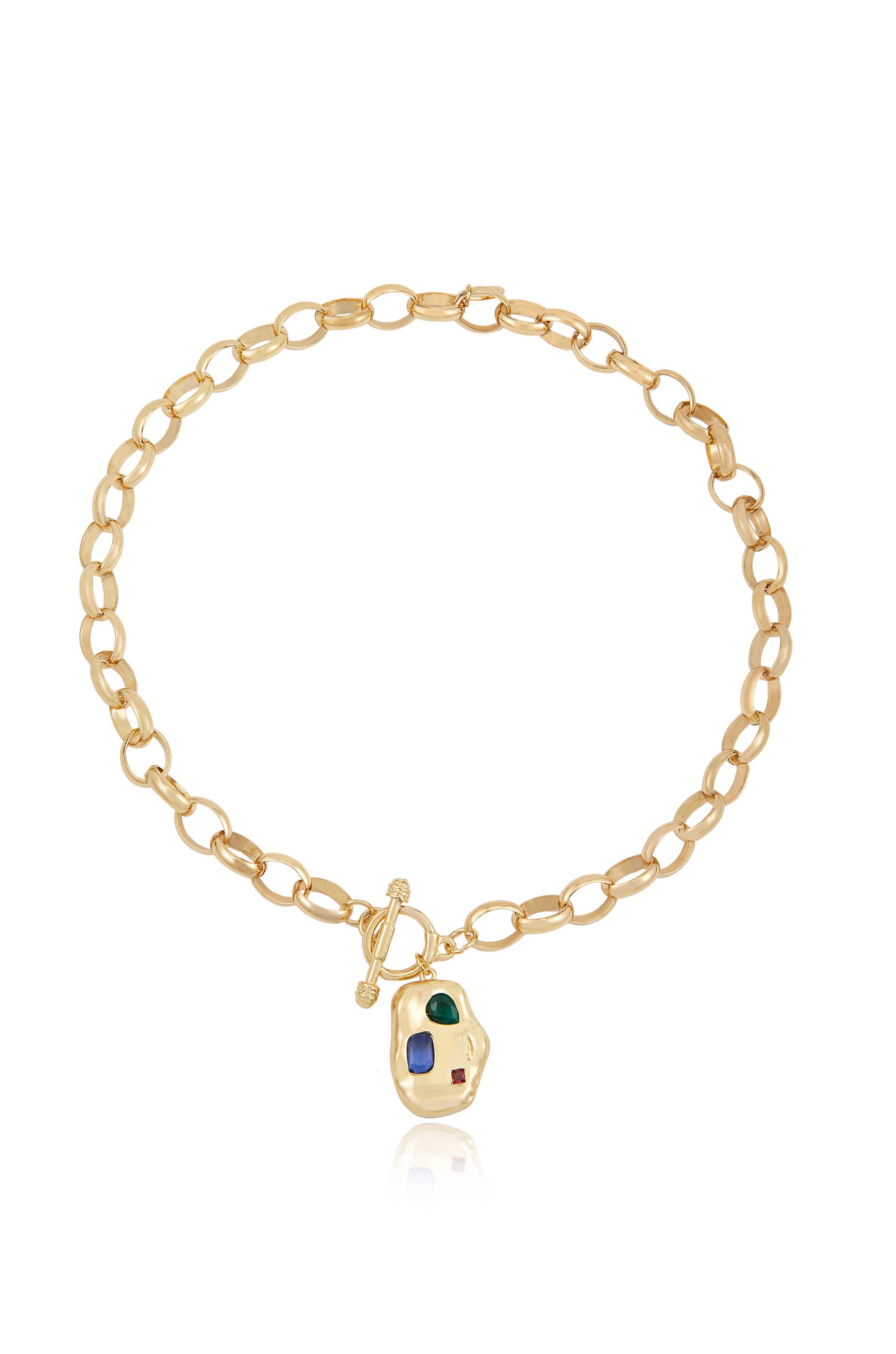 Crystal Nugget Toggle Necklace