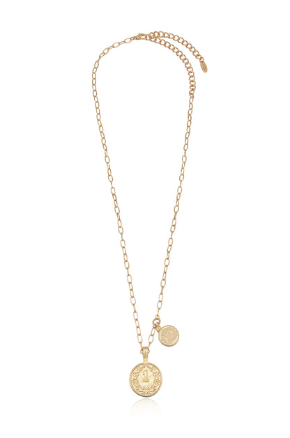 Simplicity Coin & Chain Necklace in gold