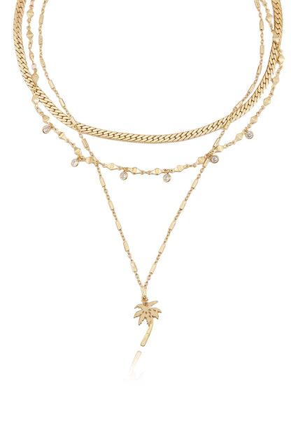 West Palm Layered 18k Gold Plated Necklace close