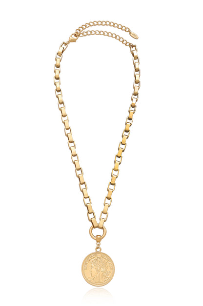 The Traveler's Coin 18k Gold Plated Chain Necklace