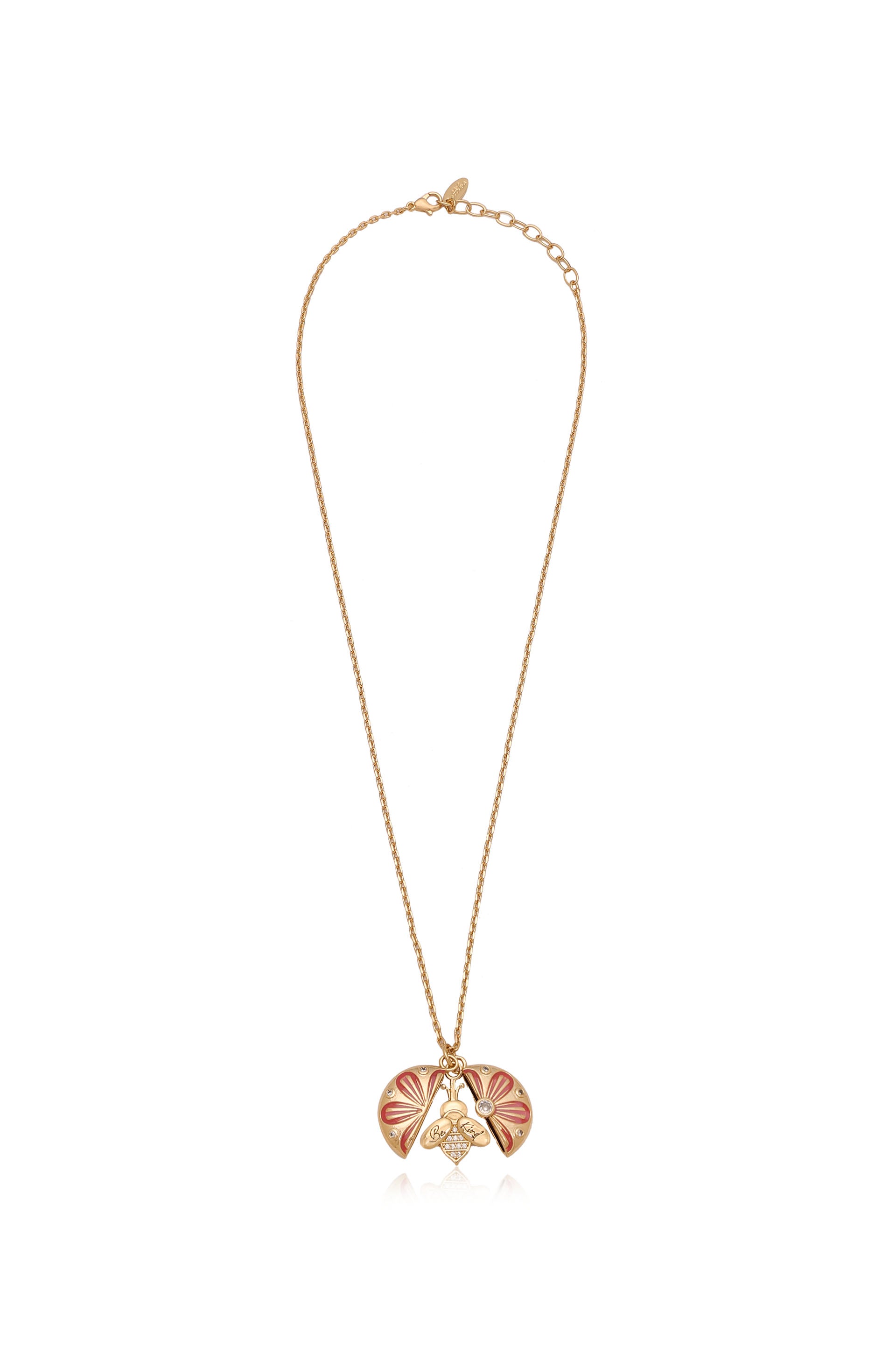 Be Kind Hidden Message Locket Necklace open