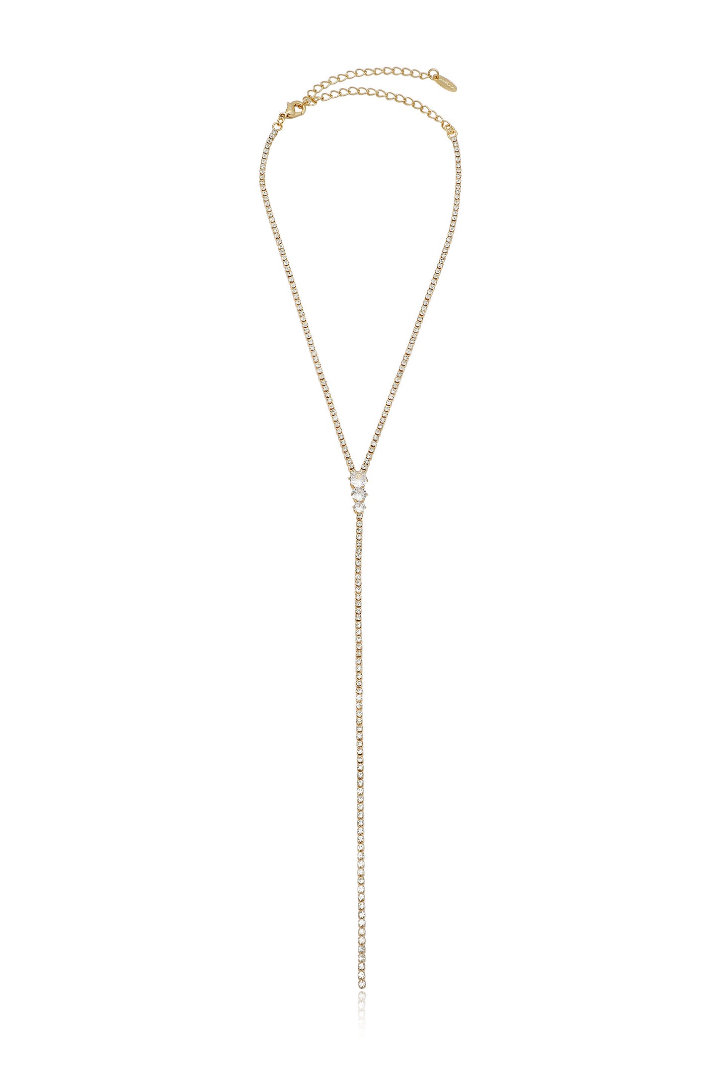 Crystal Strip 18k Gold Plated Lariat