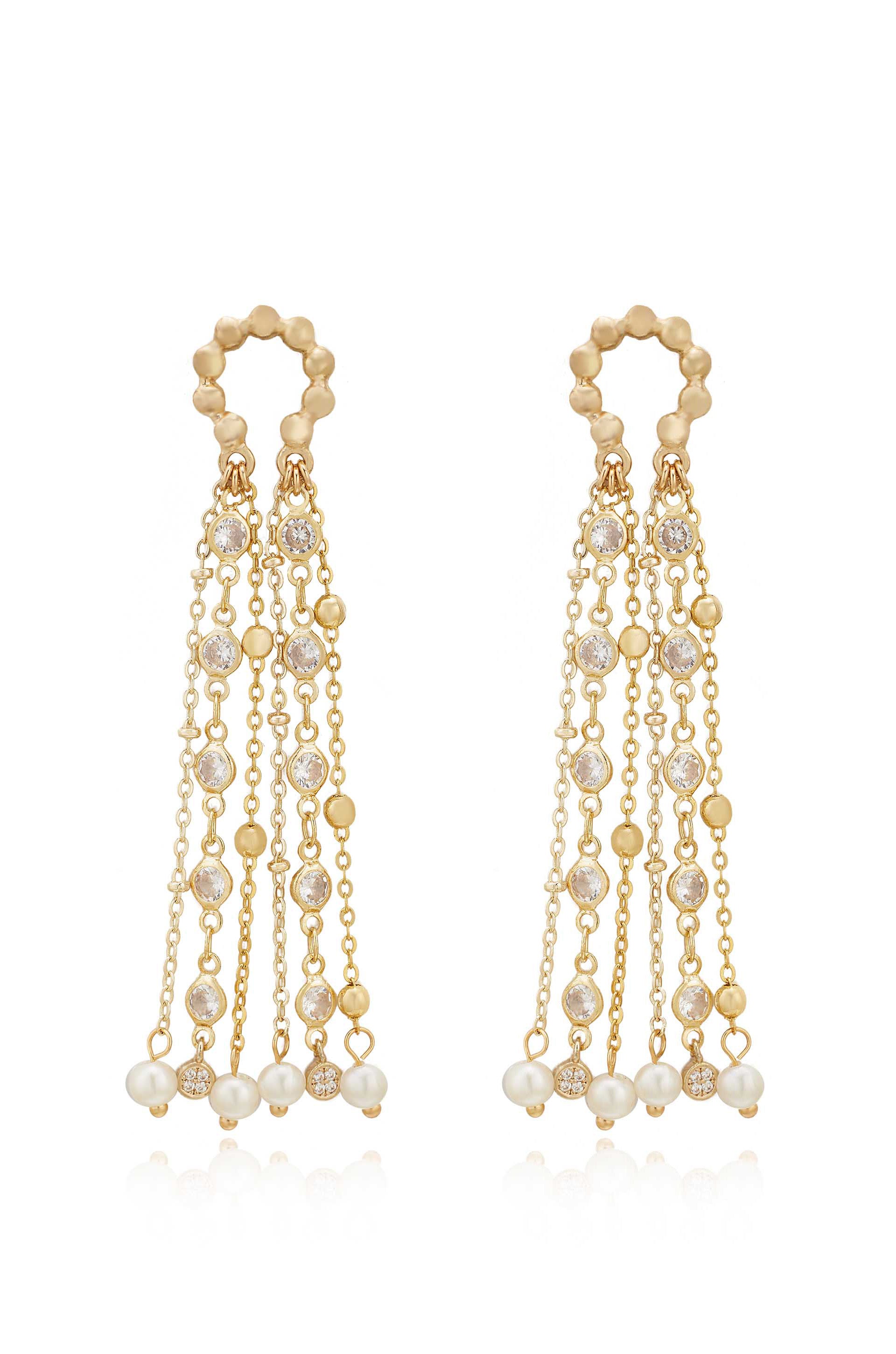 Pearly Gates 18k Gold Plated Earrings front